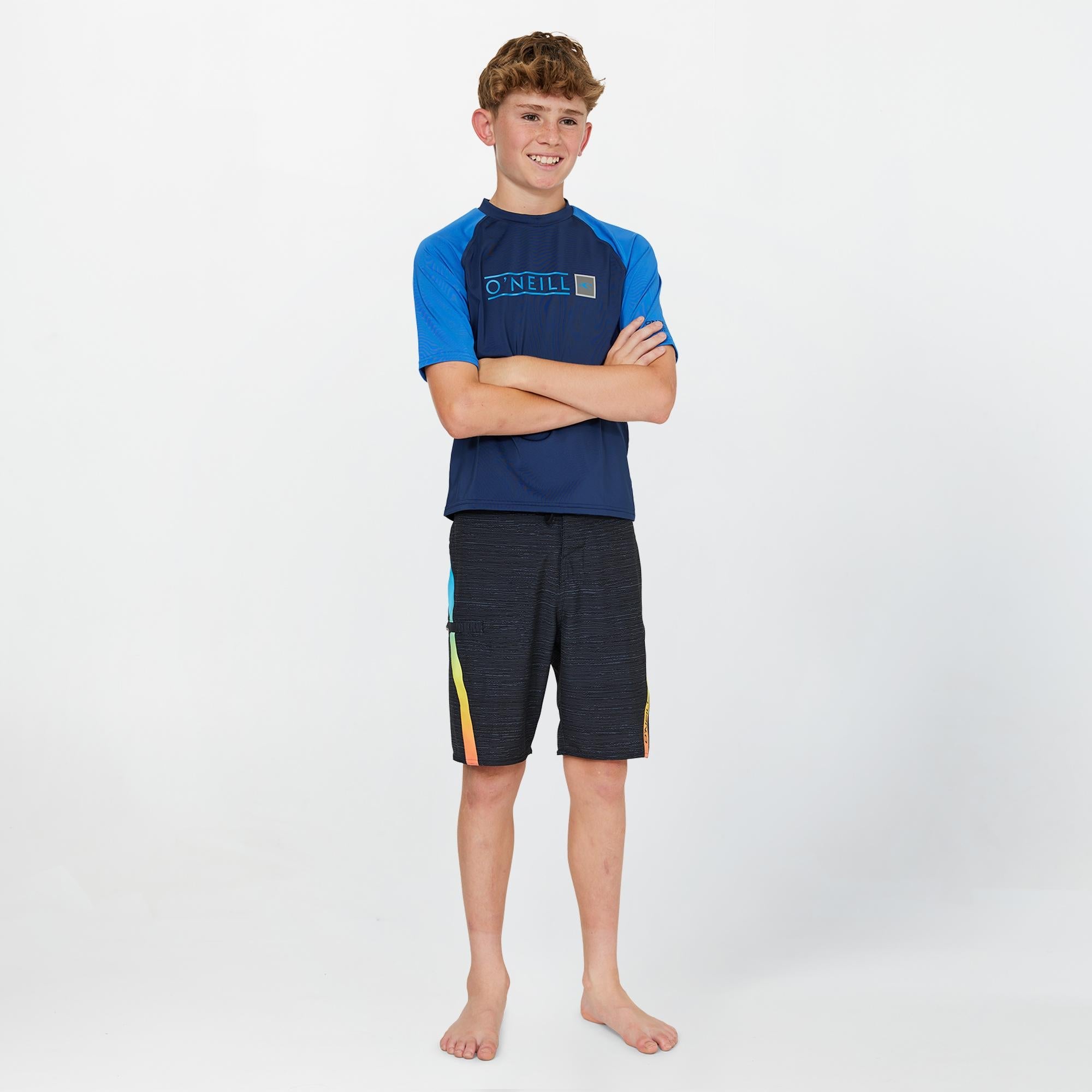 Boy's Reactor Short Sleeve Rash Vest - Navy