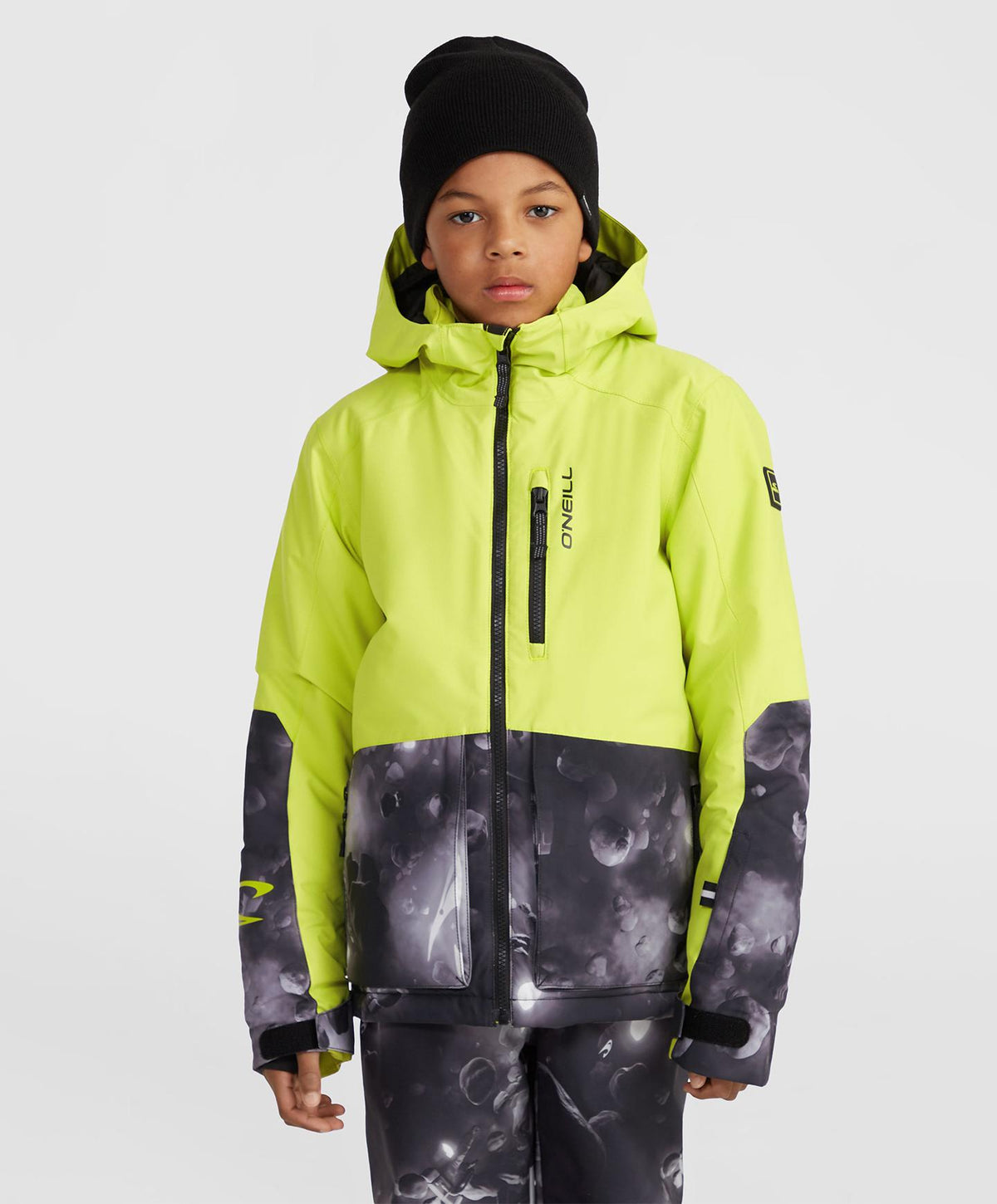 Boy's Texture Snow Jacket - Black Spacedout