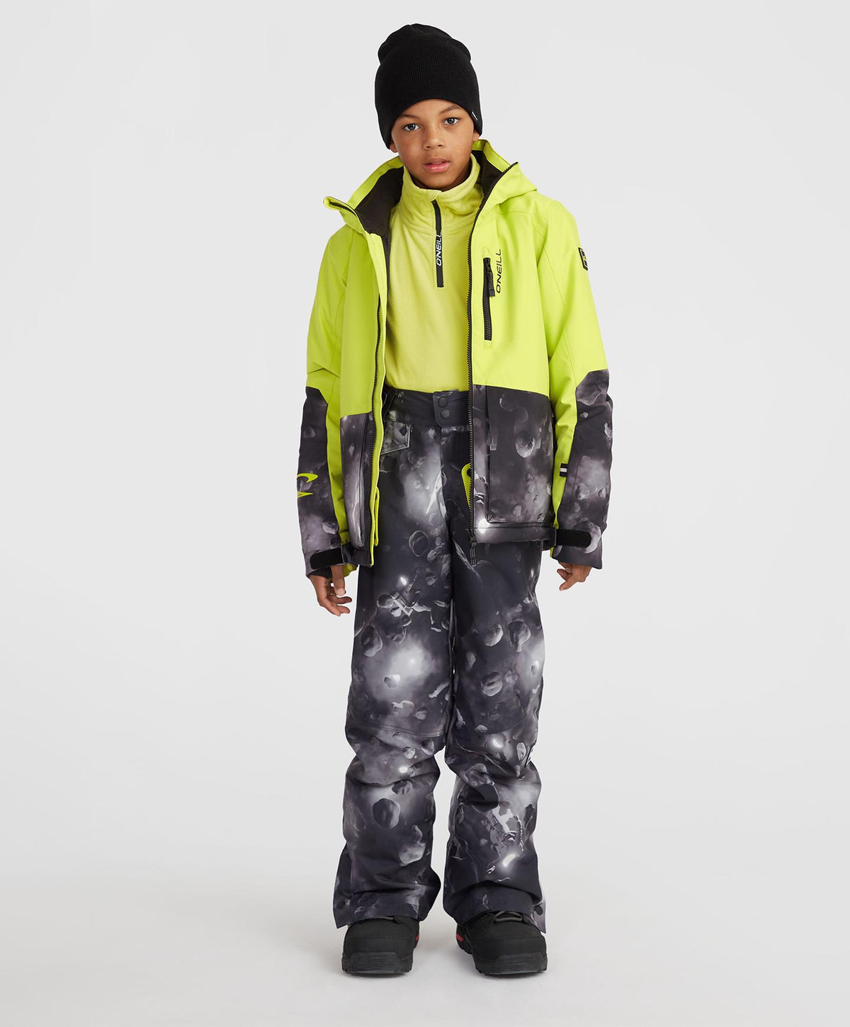 Boy's Texture Snow Jacket - Black Spacedout