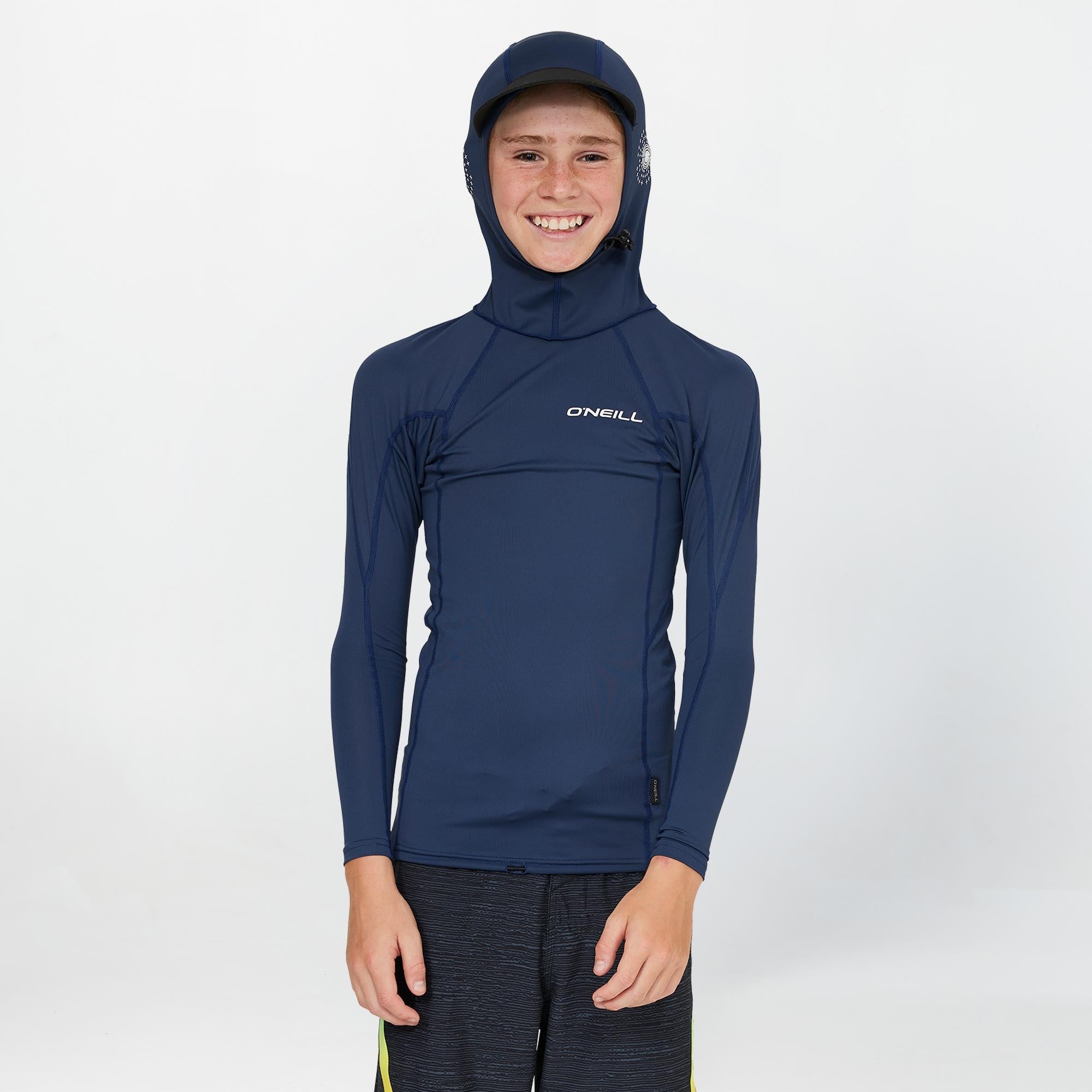 Boy's TRVLR Long Sleeve Hooded Rash Vest - Slate