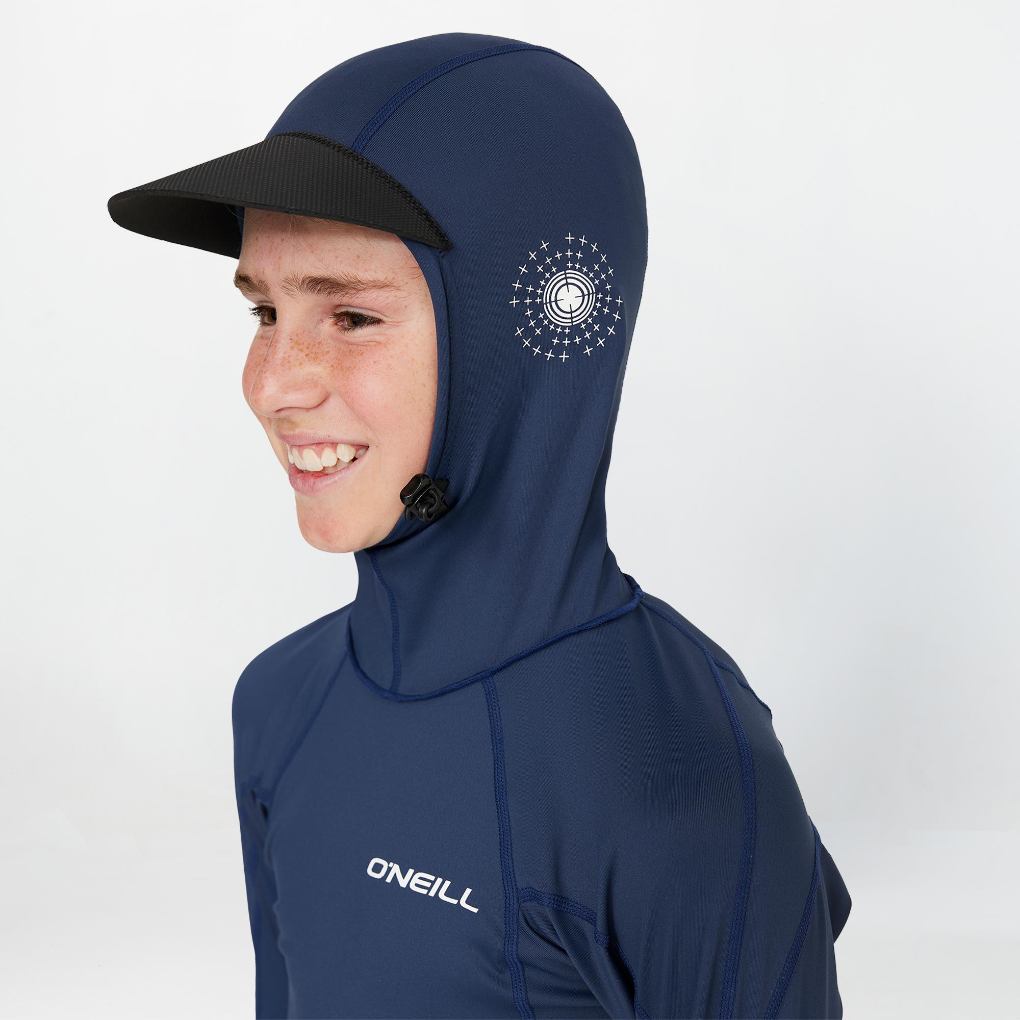 Boy's TRVLR Long Sleeve Hooded Rash Vest - Slate
