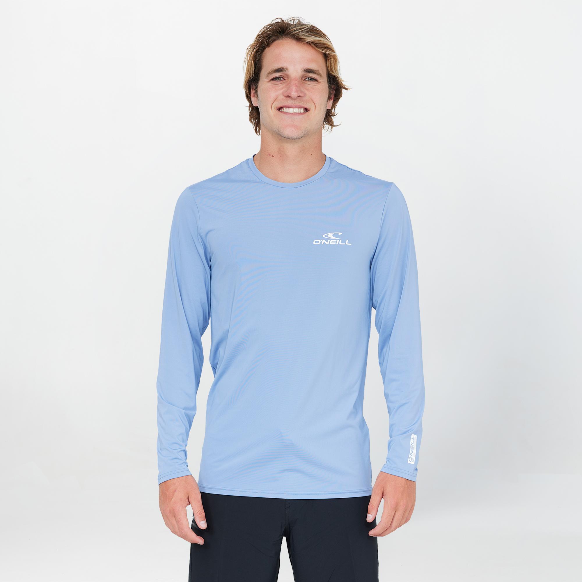 Clean & Mean Long Sleeve Rash Vest Tee - Faded Denim