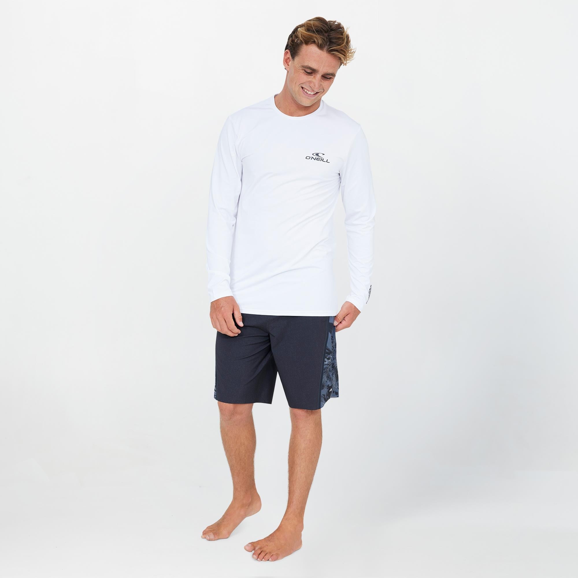Clean & Mean Long Sleeve Rash Vest Tee - White
