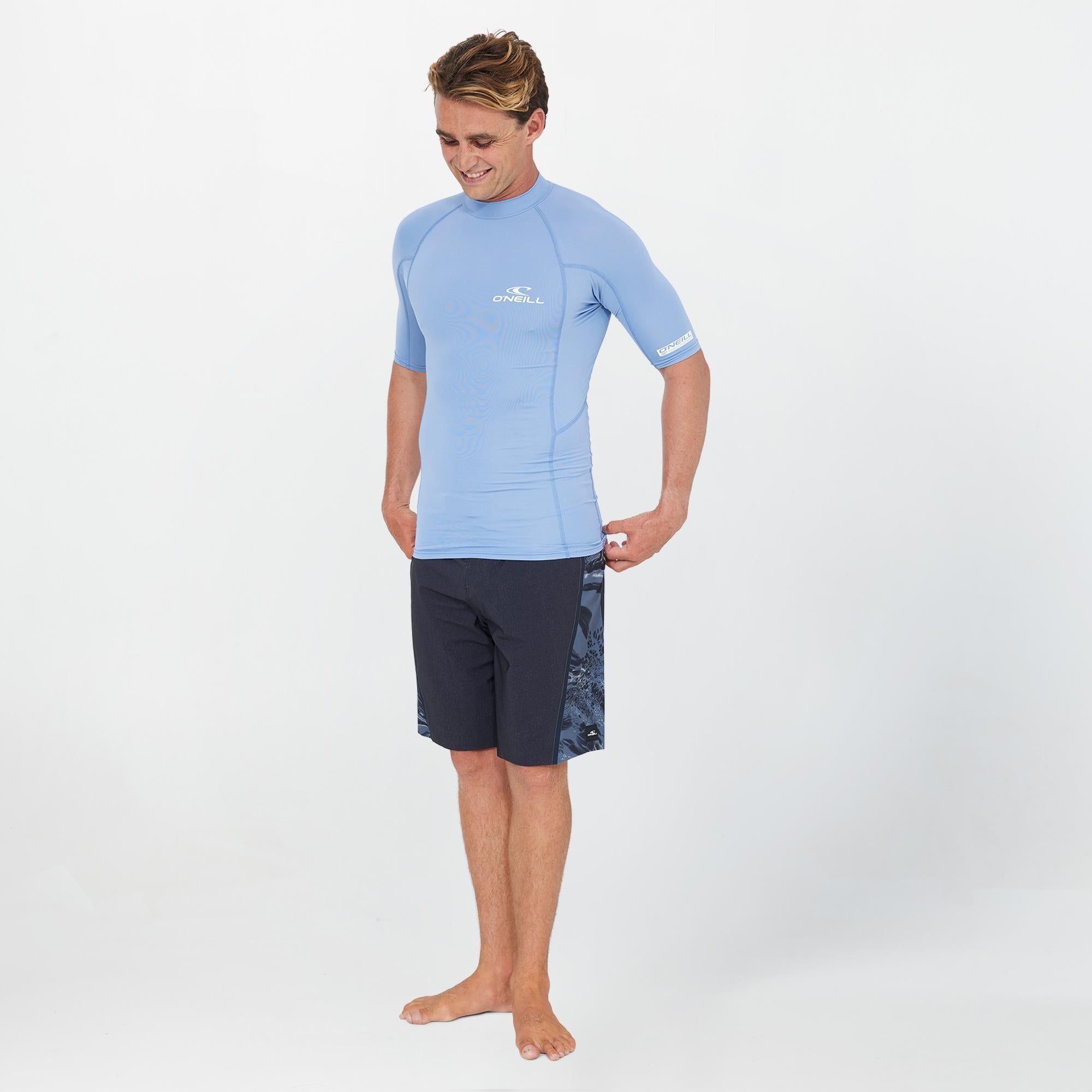 Clean & Mean Short Sleeve Rash Vest - Faded Denim