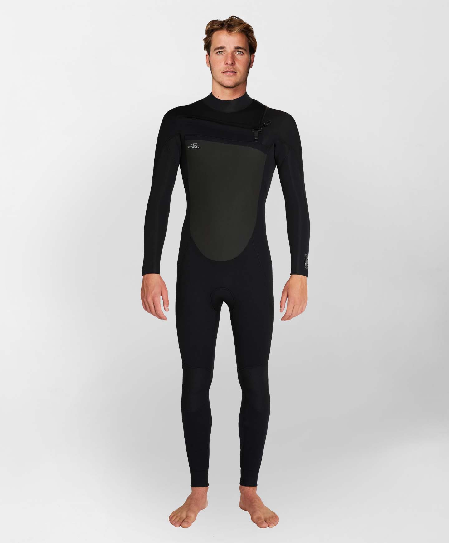 Focus 3/2mm Steamer Chest Zip Sealed Wetsuit - Black