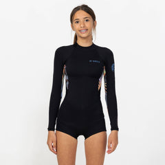 Girls Bahia 2mm Long Sleeve Mid Spring Suit Back Zip - Coral Geo