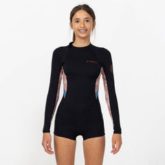 Girls Bahia 2mm Long Sleeve Mid Spring Suit Back Zip - Tangerine Tile