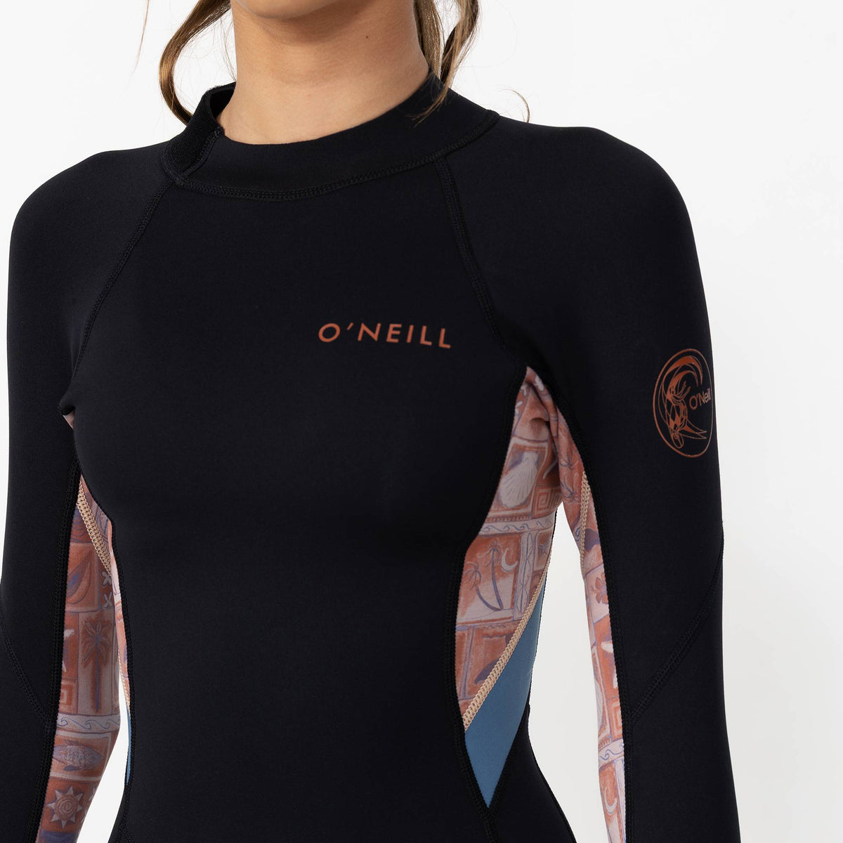 Girl's Bahia 2mm Long Sleeve Mid Spring Suit Back Zip - Tangerine Tile
