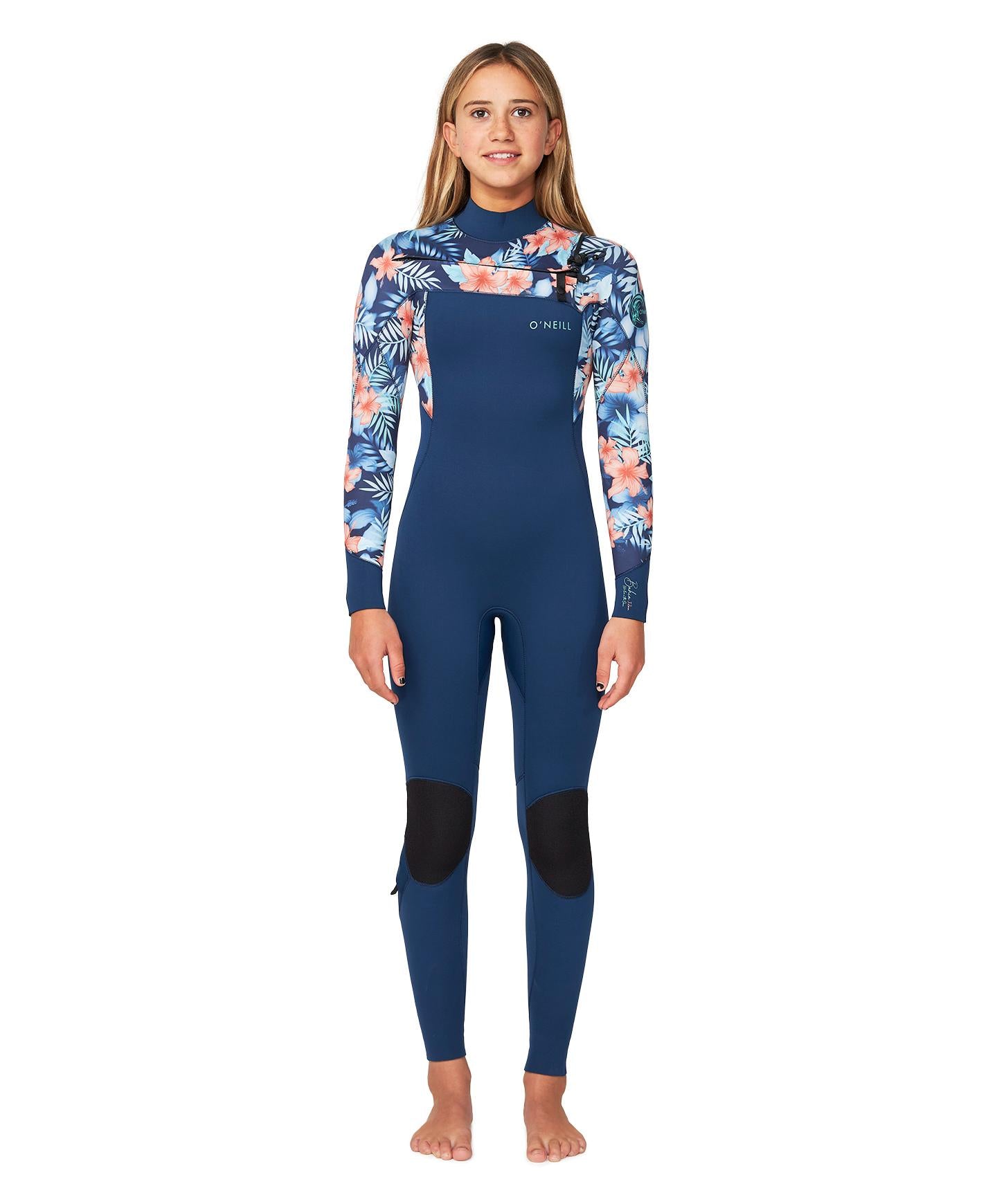 Girl's Bahia 4/3mm Steamer Chest Zip Wetsuit - Lost Palms