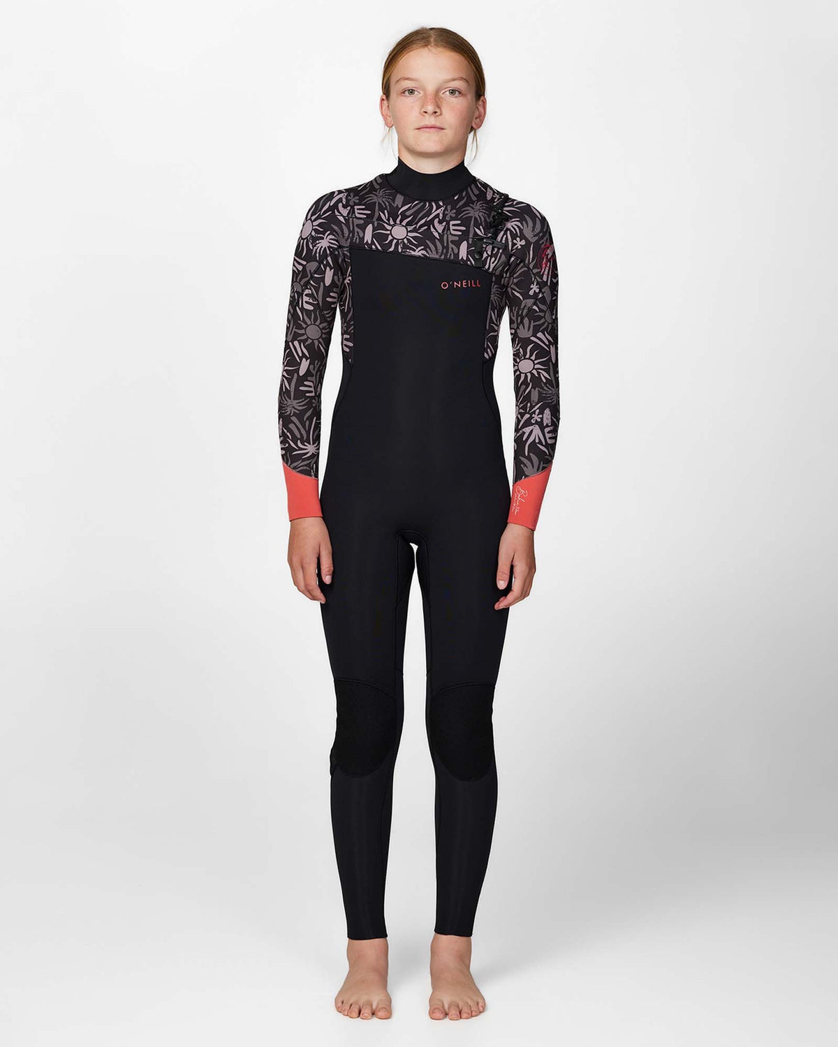 Girl's Bahia 3/2mm Steamer Chest Zip Wetsuit - Follow The Sun