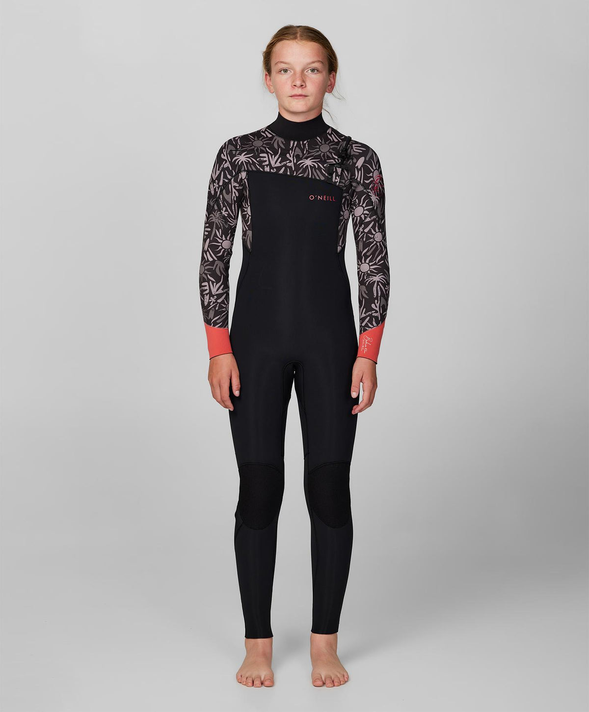 Girl's Bahia 4/3mm Steamer Chest Zip Wetsuit - Follow The Sun