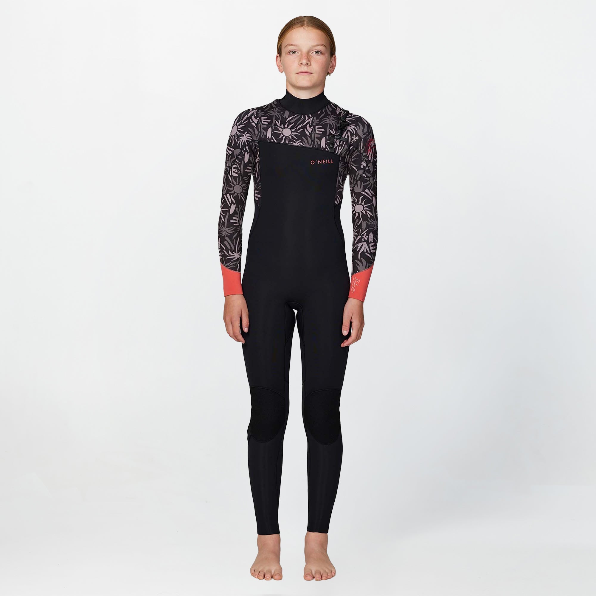 Girl's Bahia 4/3mm Steamer Chest Zip Wetsuit - Follow The Sun