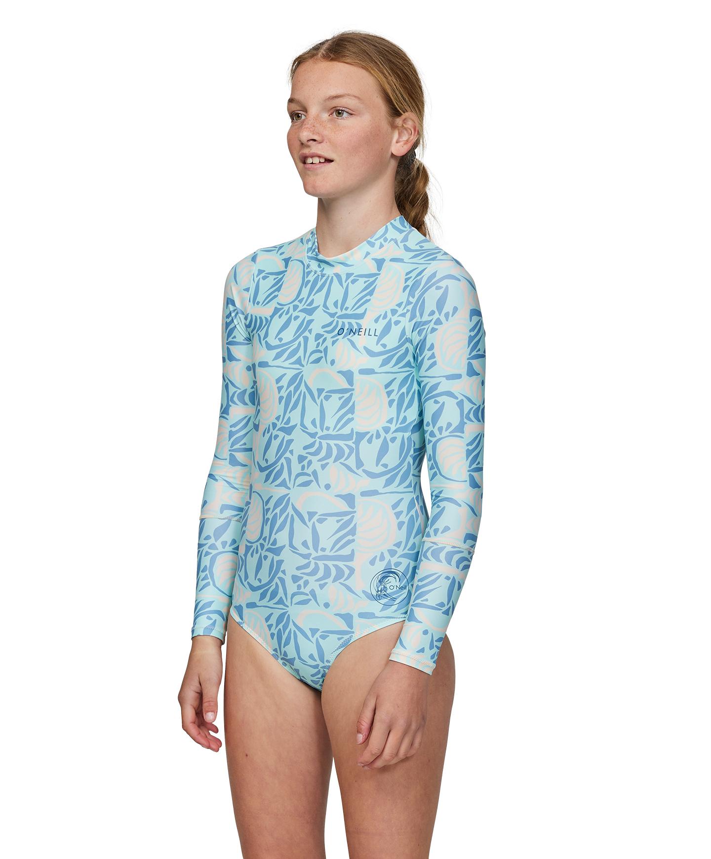 Girl's Bahia Lycra BZ LS Surf Suit - Check Mosaic