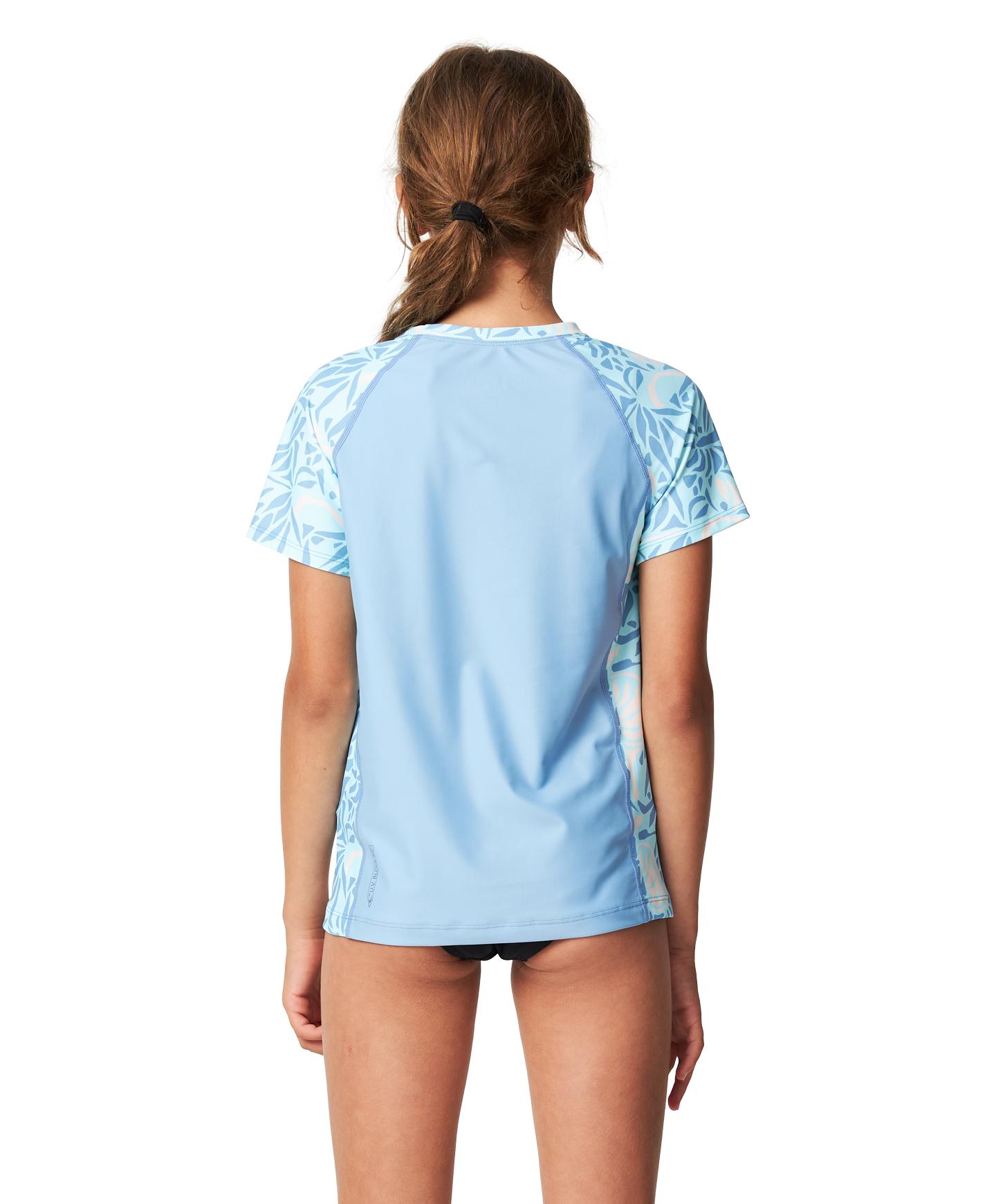 Girl's Bahia UV SS Rash Tee - Check Mosaic