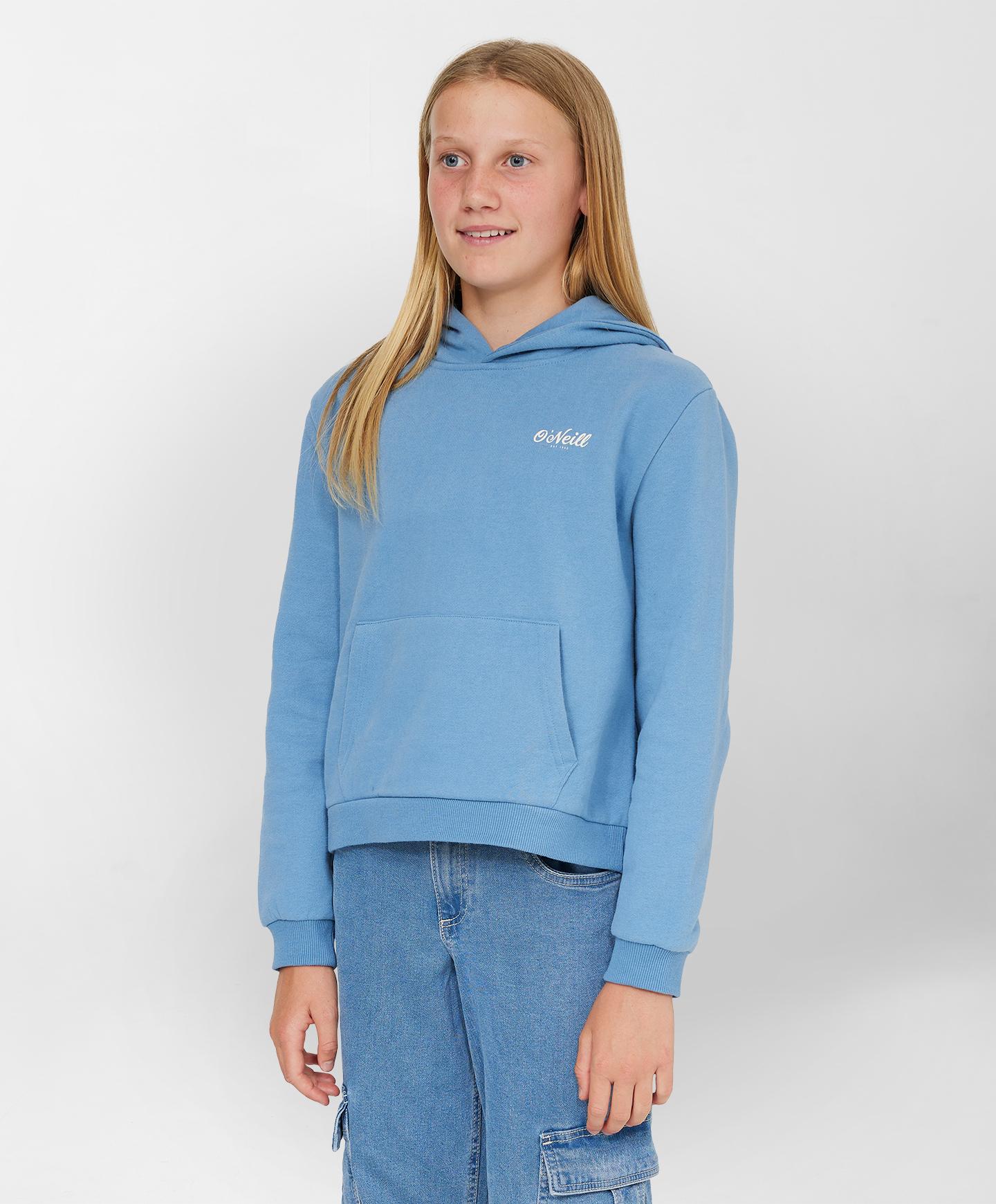 Girls Hibiscus Hood - Middle Blue