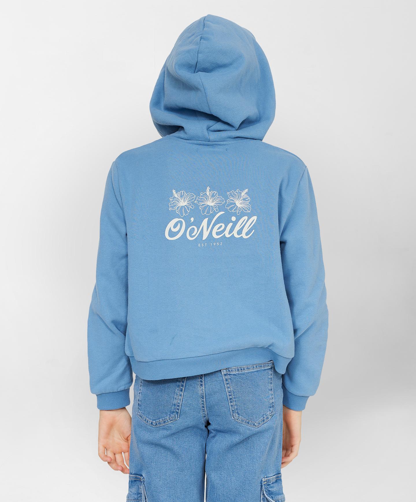 Girls Hibiscus Hood - Middle Blue