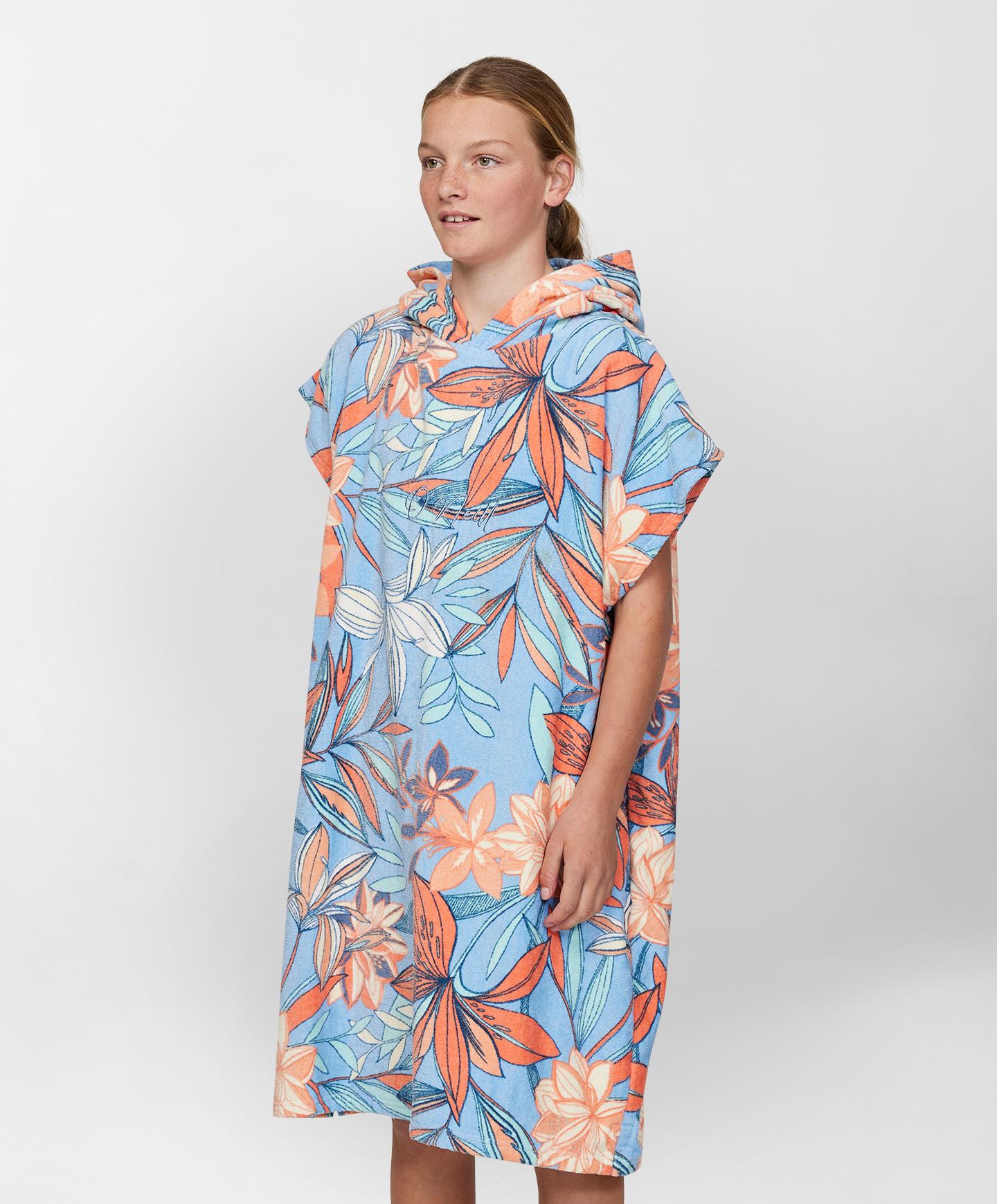 Girls Hooded Change Towel - Blue Floral