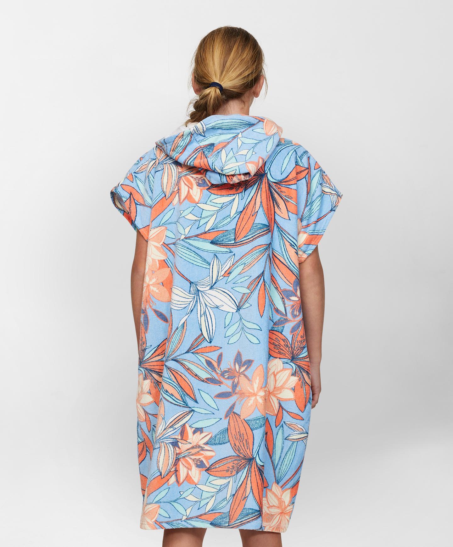 Girls Hooded Change Towel - Blue Floral