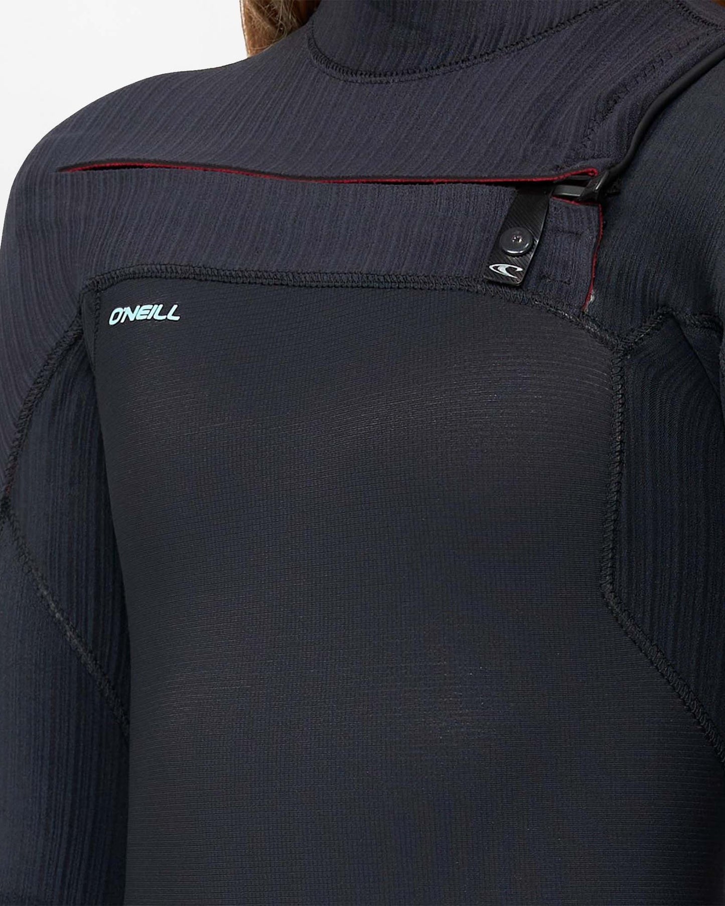 Girl's HyperFire 4/3mm Steamer Chest Zip Wetsuit - Black