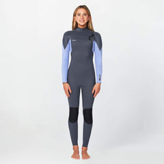 Girls HyperFreak 3/2+mm Steamer Chest Zip - Periwinkle