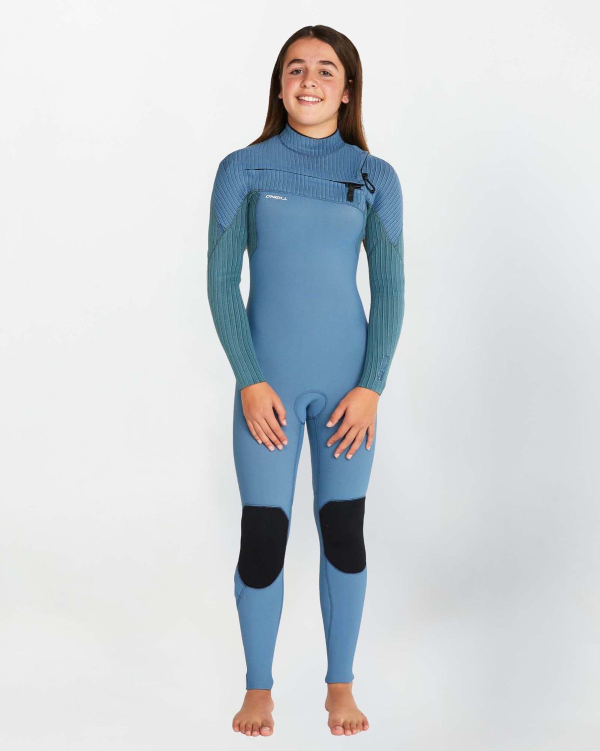 Girl's HyperFreak 3/2+ Steamer Chest Zip Wetsuit - Dusty Blue