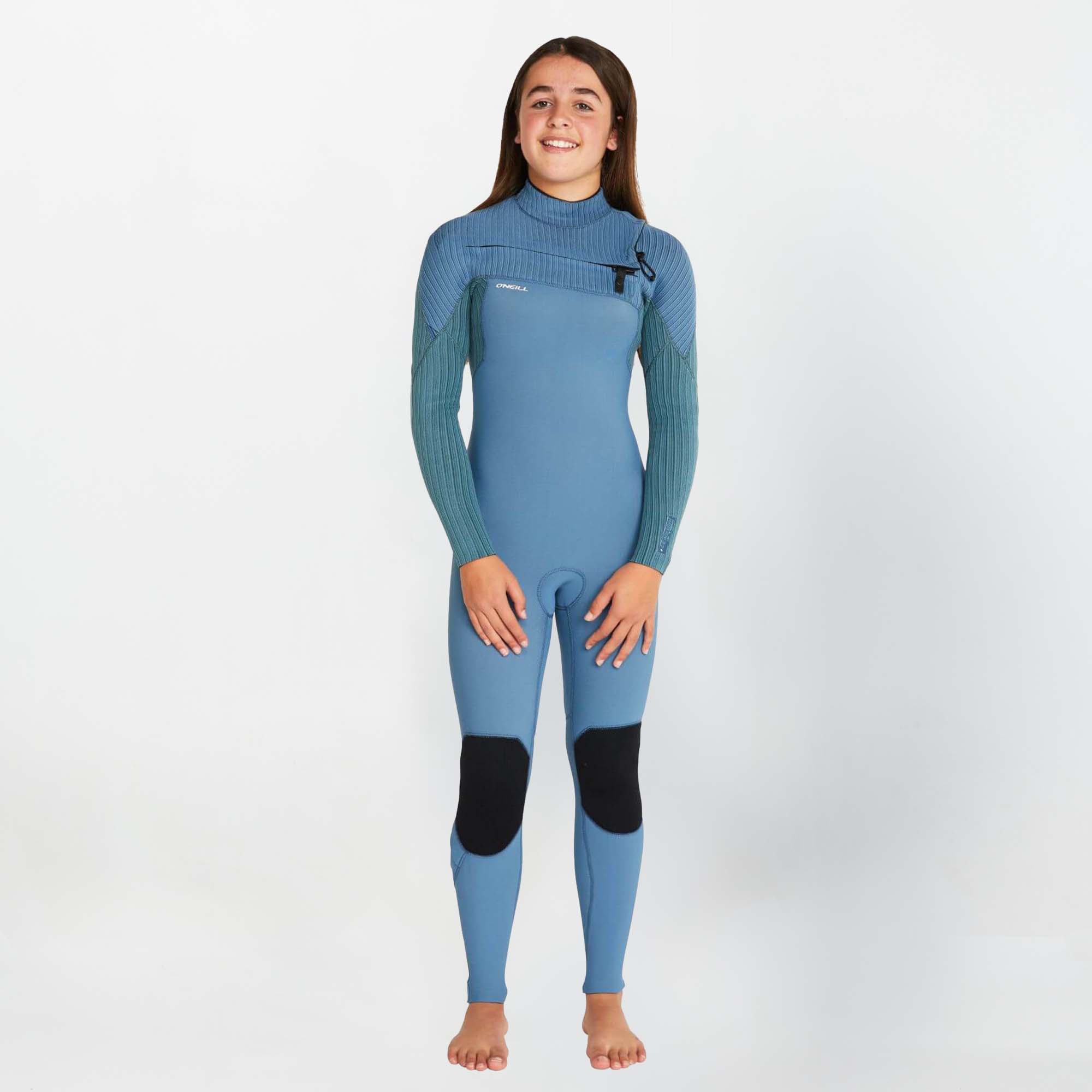 Girl's HyperFreak 3/2+ Steamer Chest Zip Wetsuit - Dusty Blue