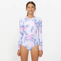 Girl's Laney Back Zip Surf Suit - Tropic Azure
