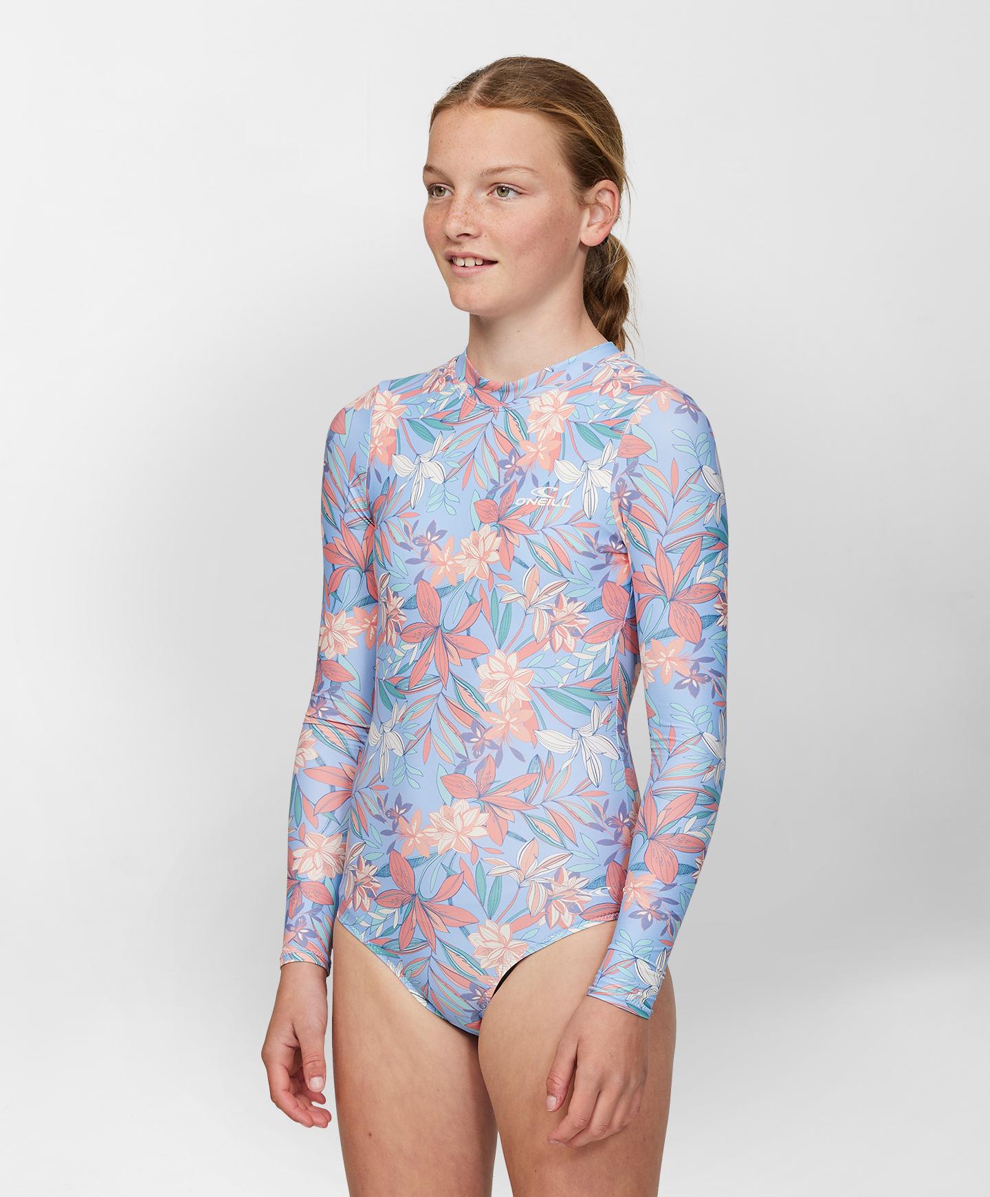 Girls Laney FZ Surf Suit - Blue Floral