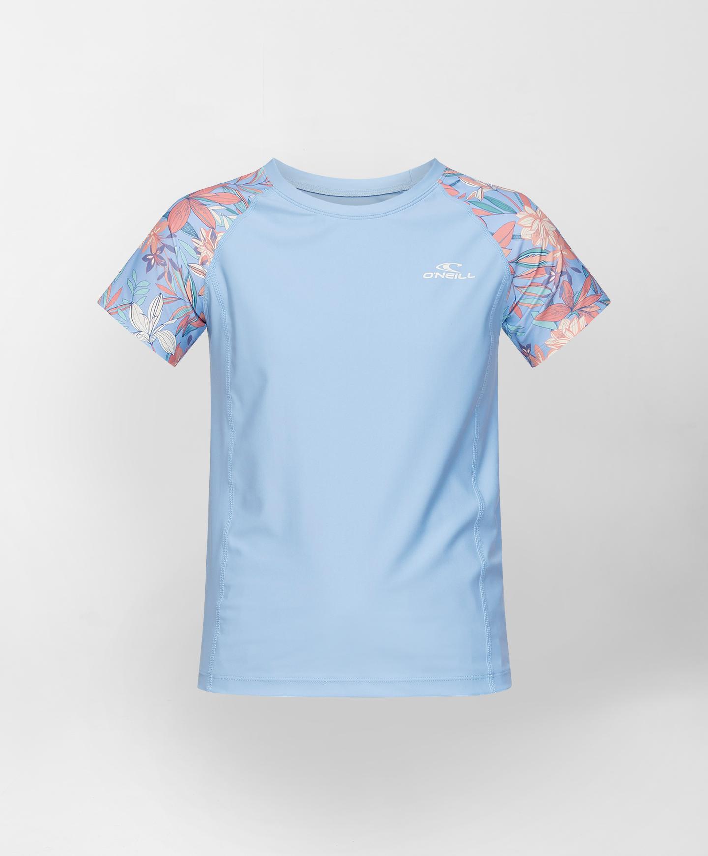 Girls Nixie SS Rash Vest - Blue Floral