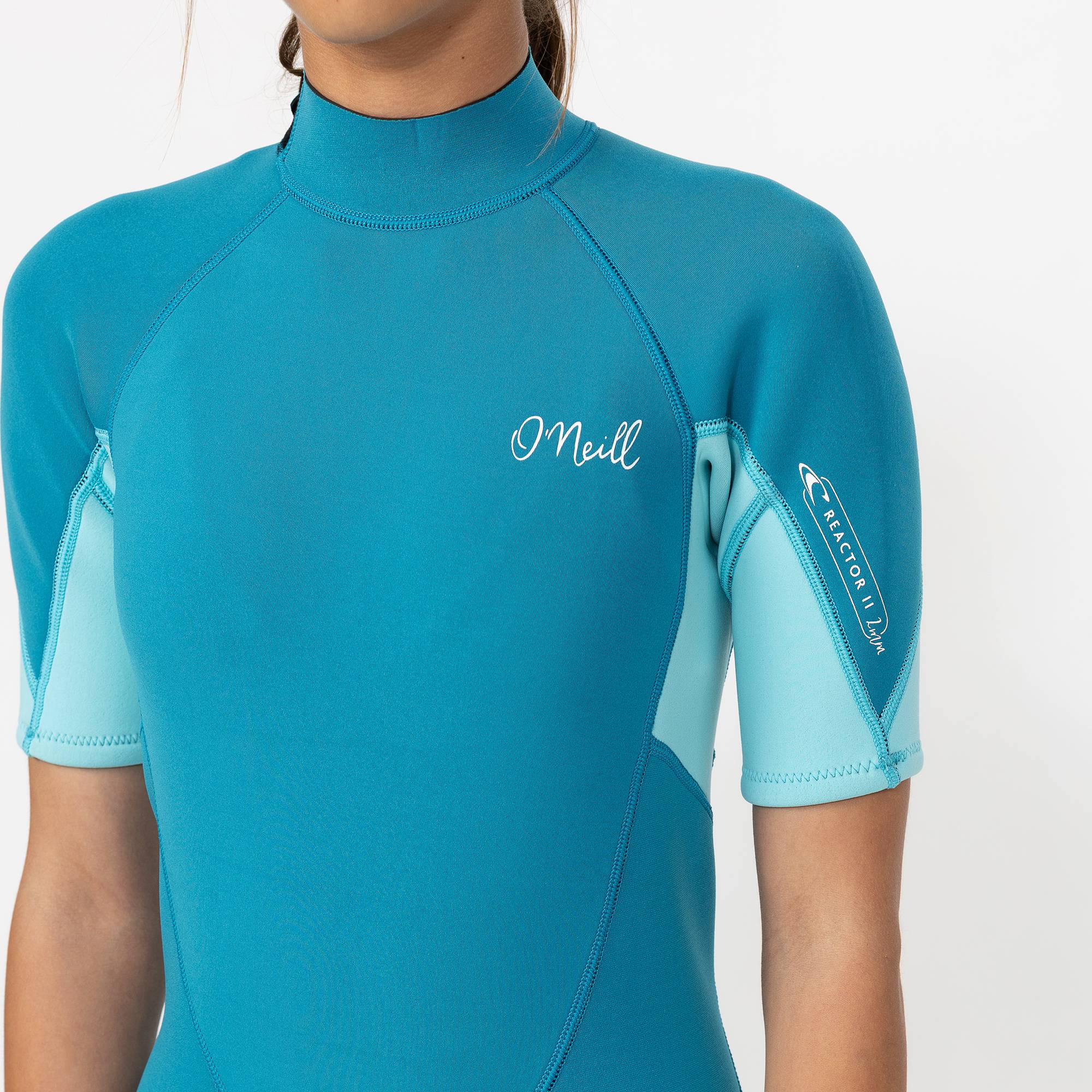 Girl's Reactor 2mm Short Sleeve Spring Suit Back Zip - Blue Curacao