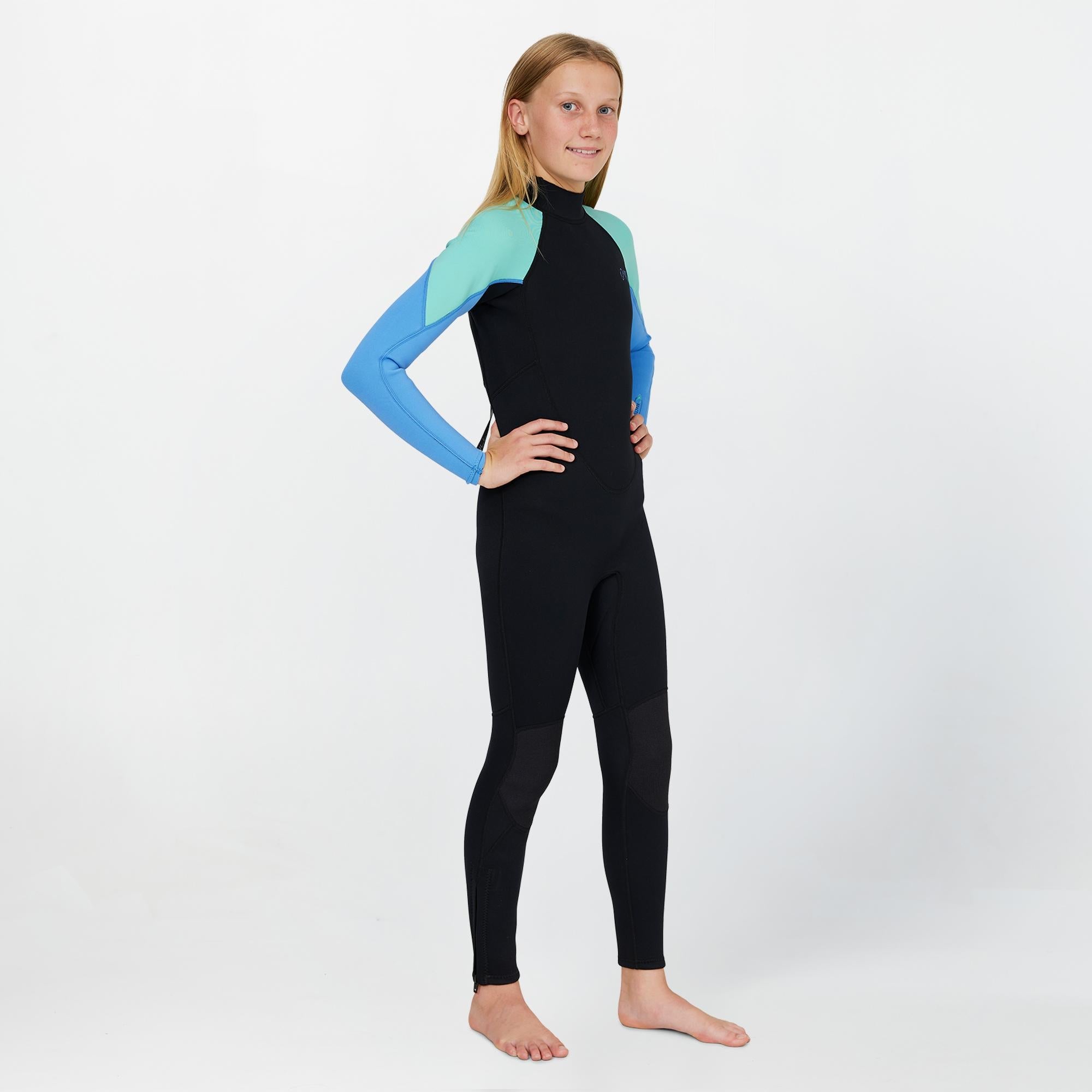 Girl's Reactor 3/2mm Steamer Back Zip - Aqua