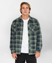 Glacier Plaid High Pile Superfleece - Dark Olive