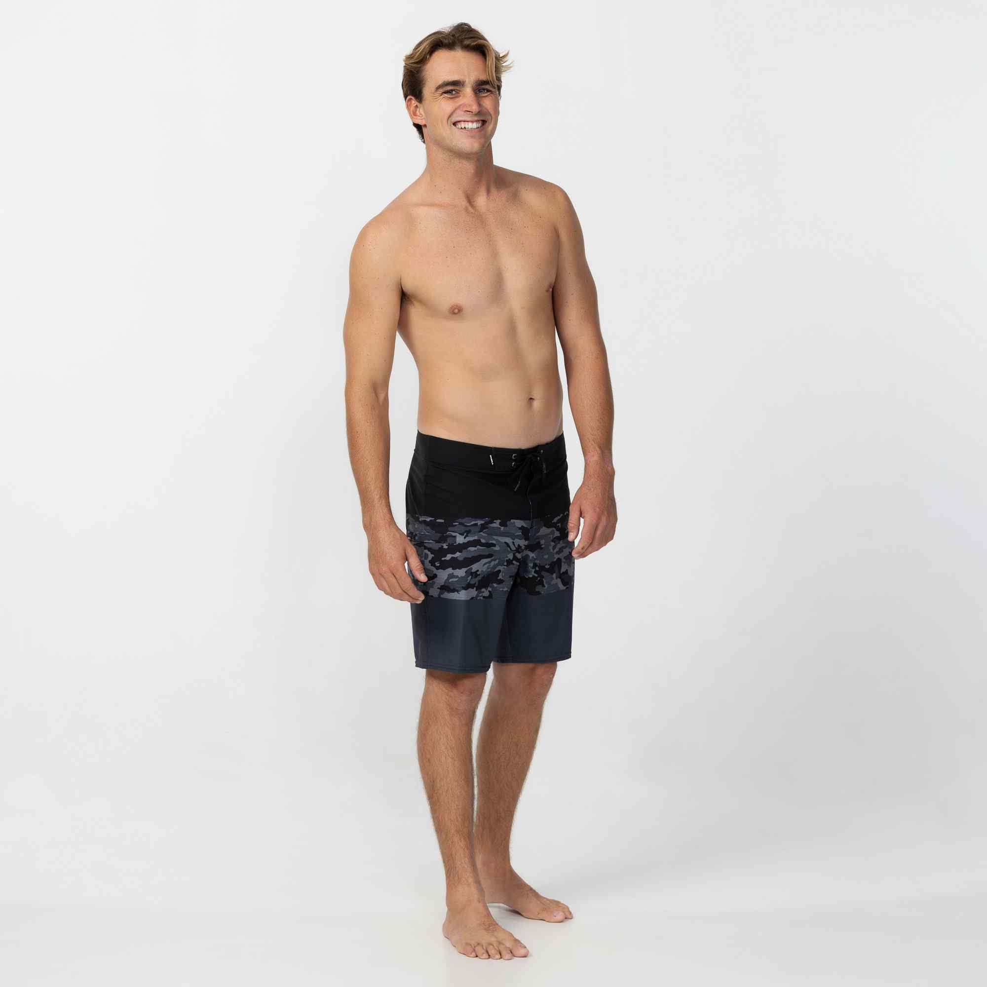 Heat Block 19" Boardshort - Black Camo