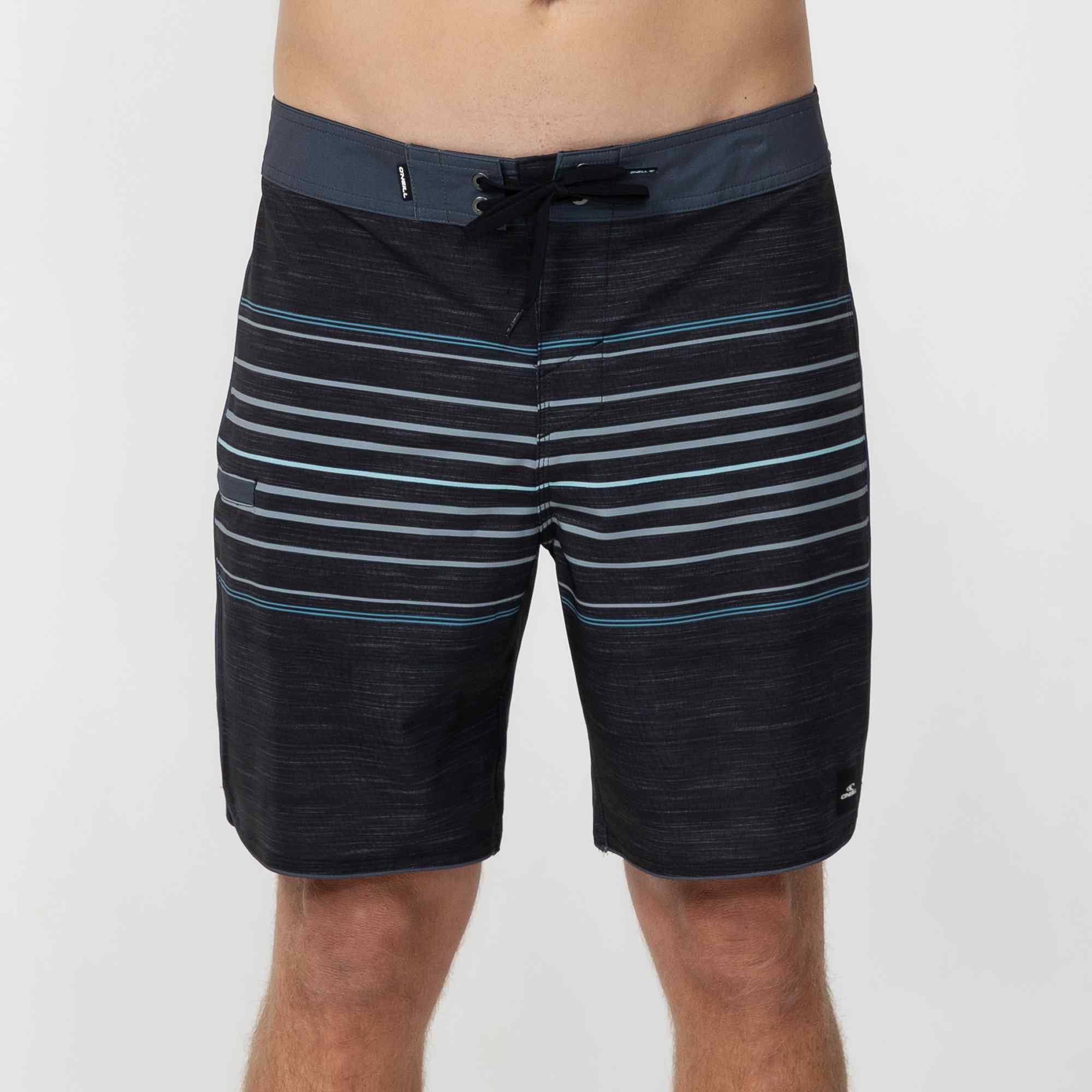 Heat Stripe Scallop 18" Boardshort - Black