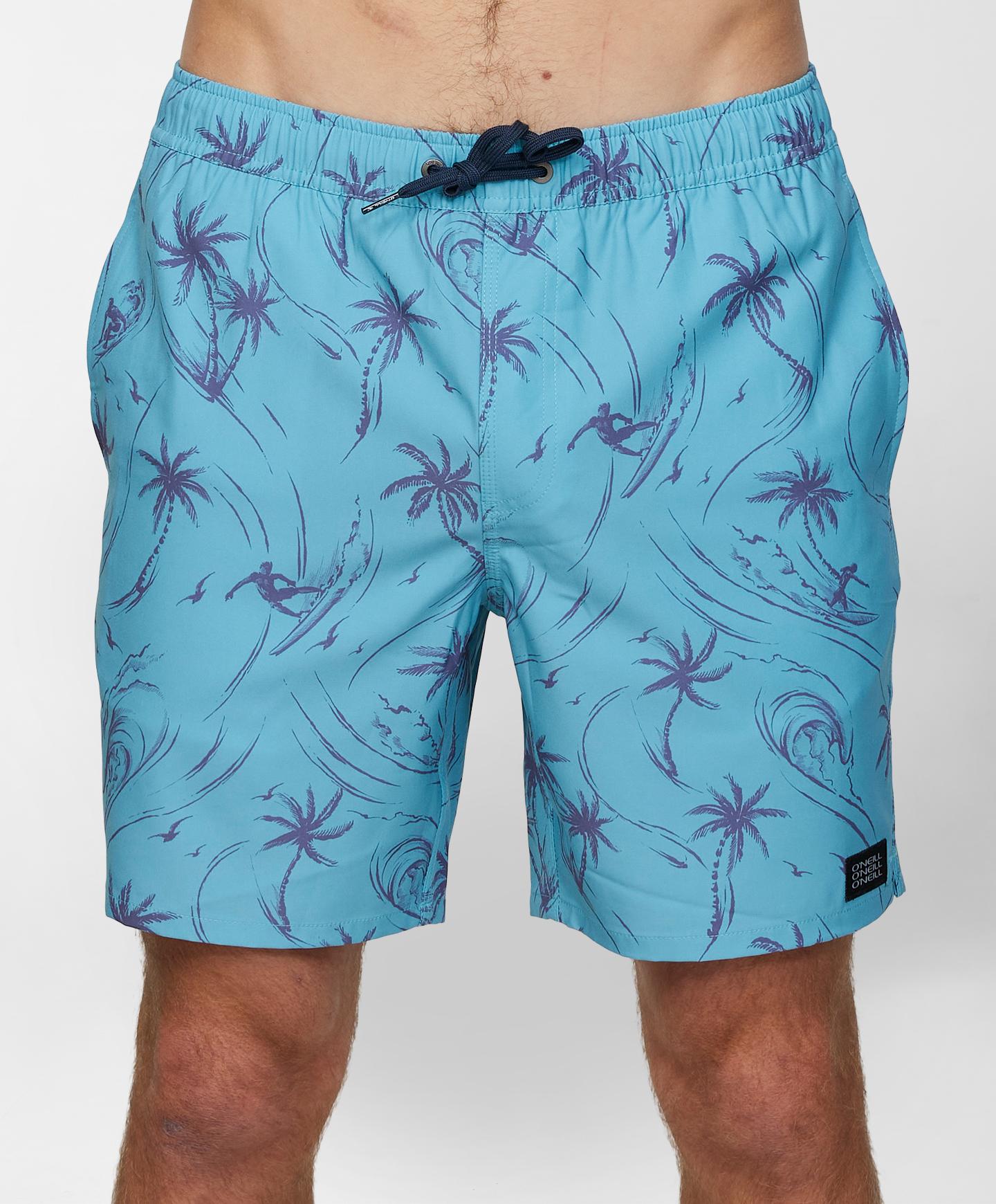 Hermosa E Waist 17" Beach Shorts - Blue Floral