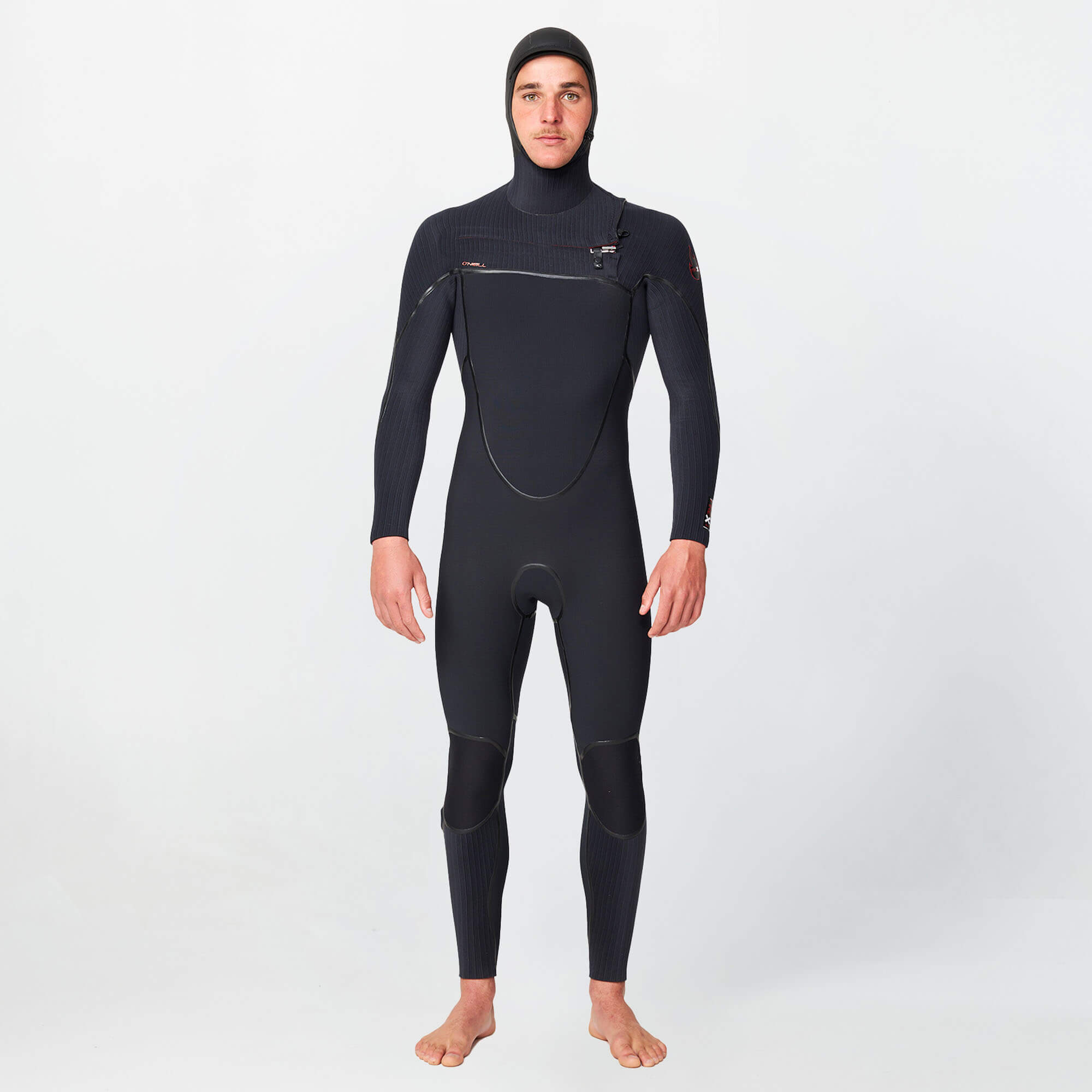 HyperFire X 5/4+mm Hooded Steamer Chest Zip Wetsuit - Black