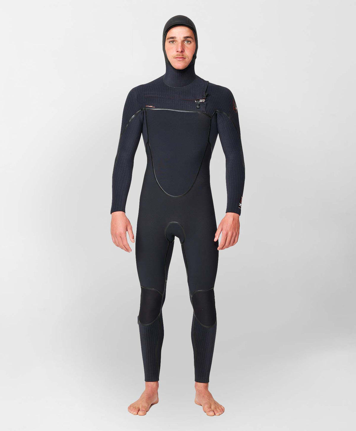 HyperFire X 5/4+mm Hooded Steamer Chest Zip Wetsuit - Black