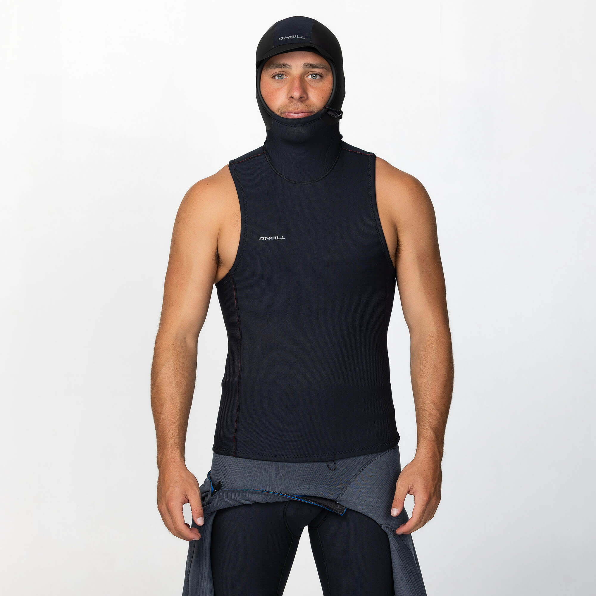 HyperFire No Sleeve GBS Hooded Wetsuit Vest - Black