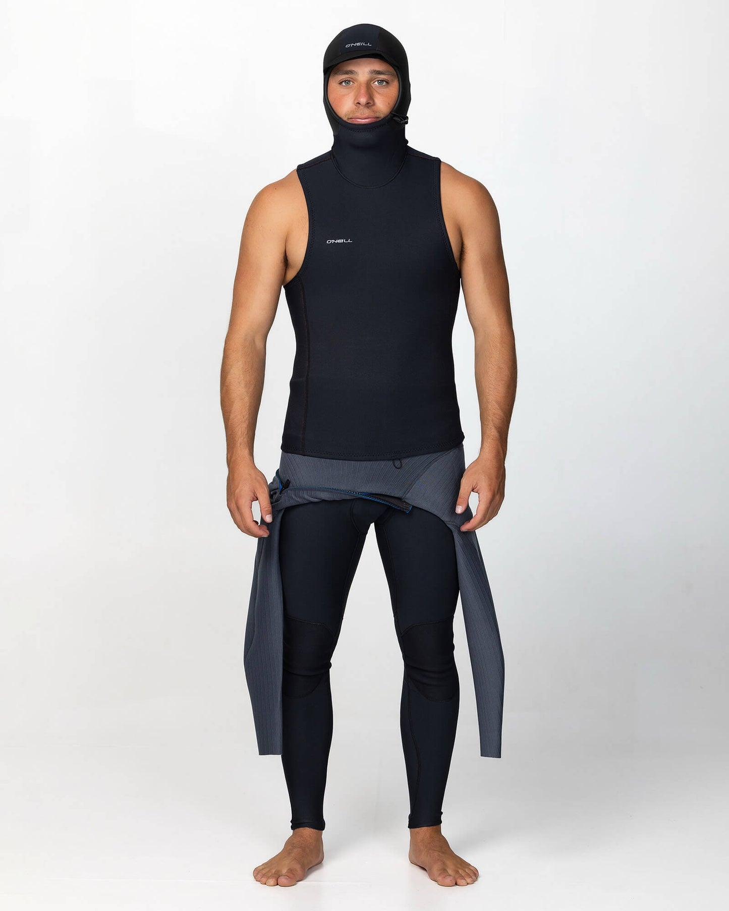 HyperFire No Sleeve GBS Hooded Wetsuit Vest - Black