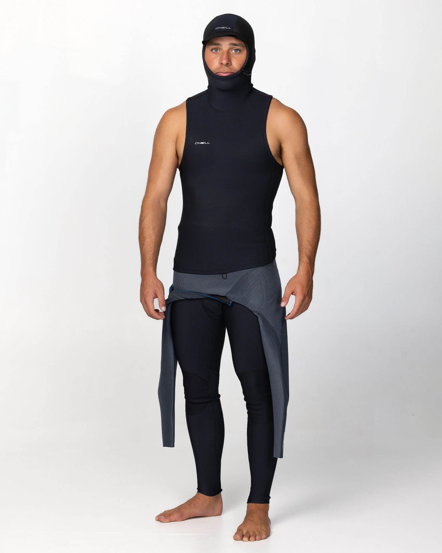 HyperFire No Sleeve GBS Hooded Wetsuit Vest - Black
