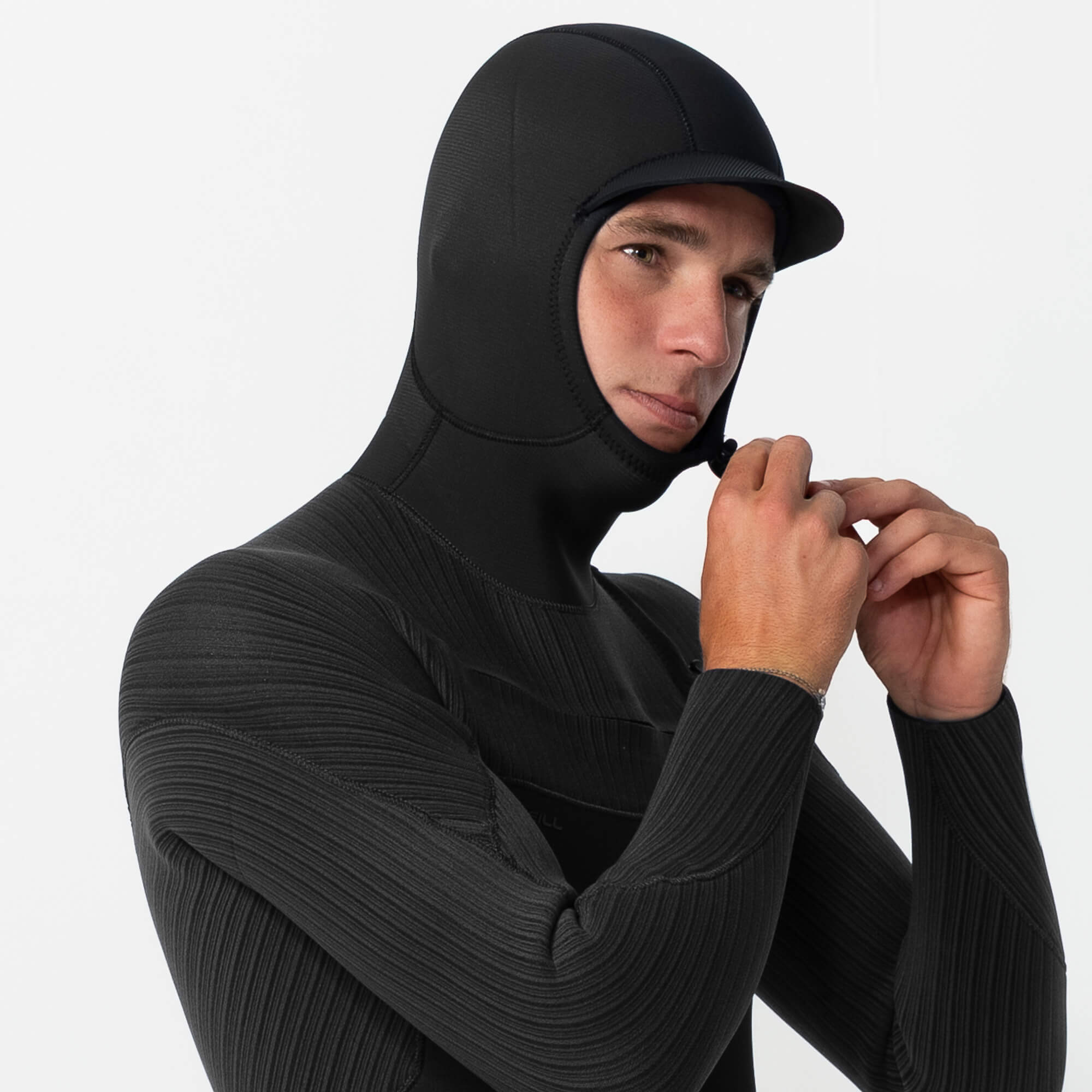 HyperFreak 4/3+ Hooded Steamer Chest Zip Wetsuit - Black