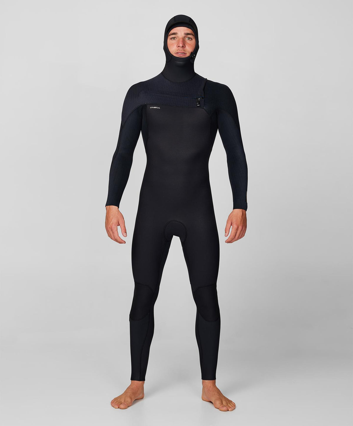 HyperFreak 5/4+ Hooded Steamer Chest Zip Wetsuit - Black