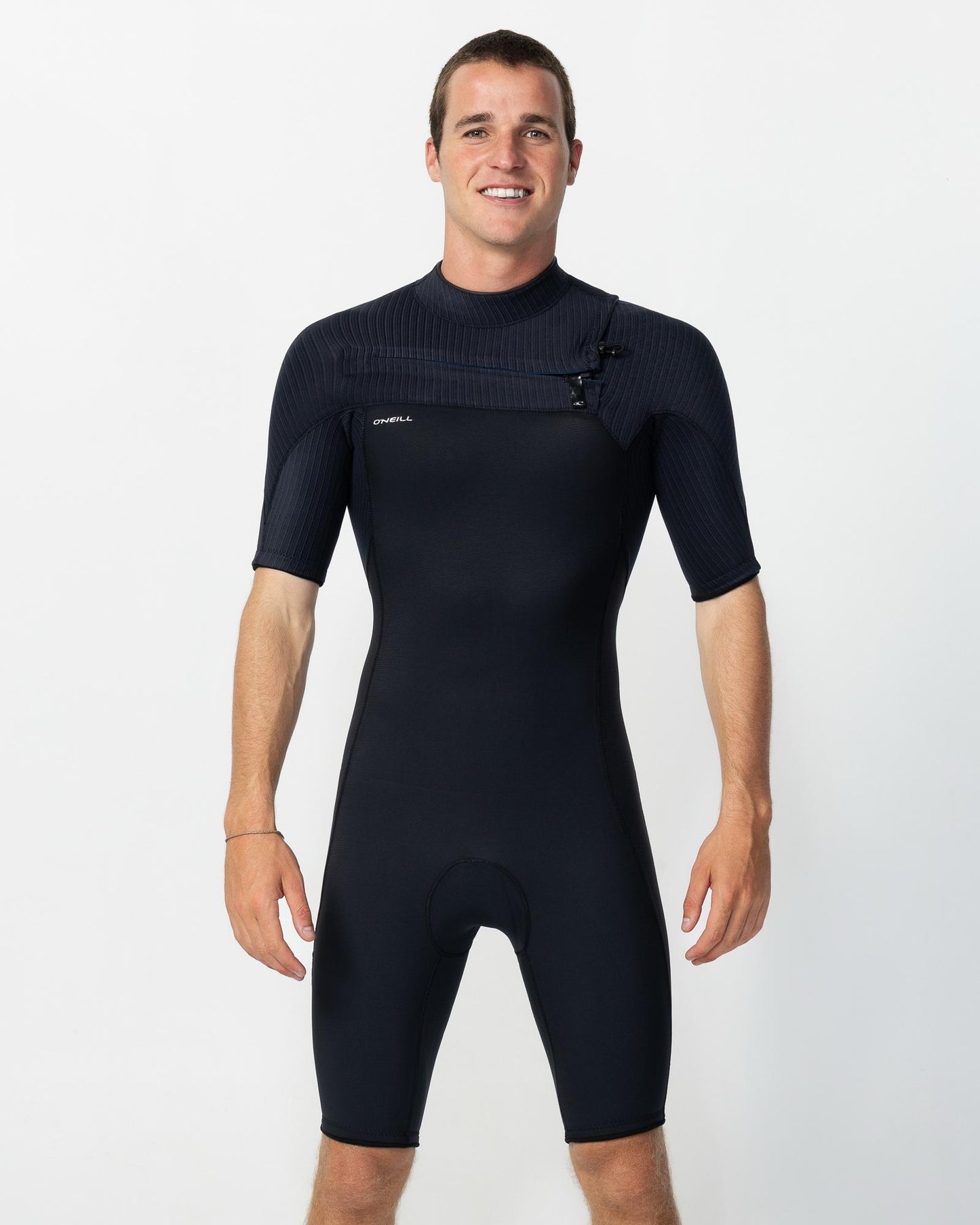 HyperFreak Short Sleeve Springsuit 2mm Chest Zip Wetsuit - Black