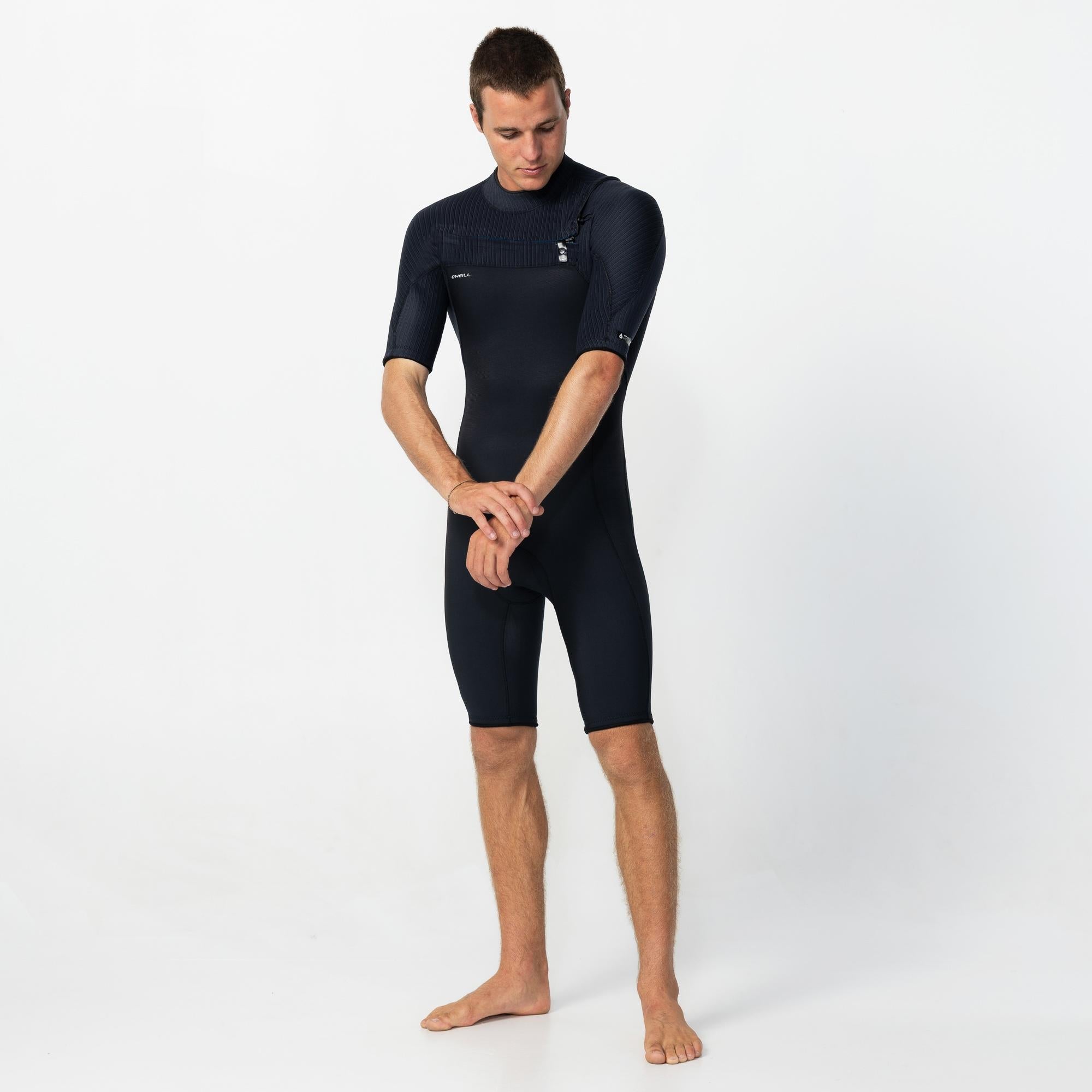 HyperFreak Short Sleeve Springsuit 2mm Chest Zip Wetsuit - Black