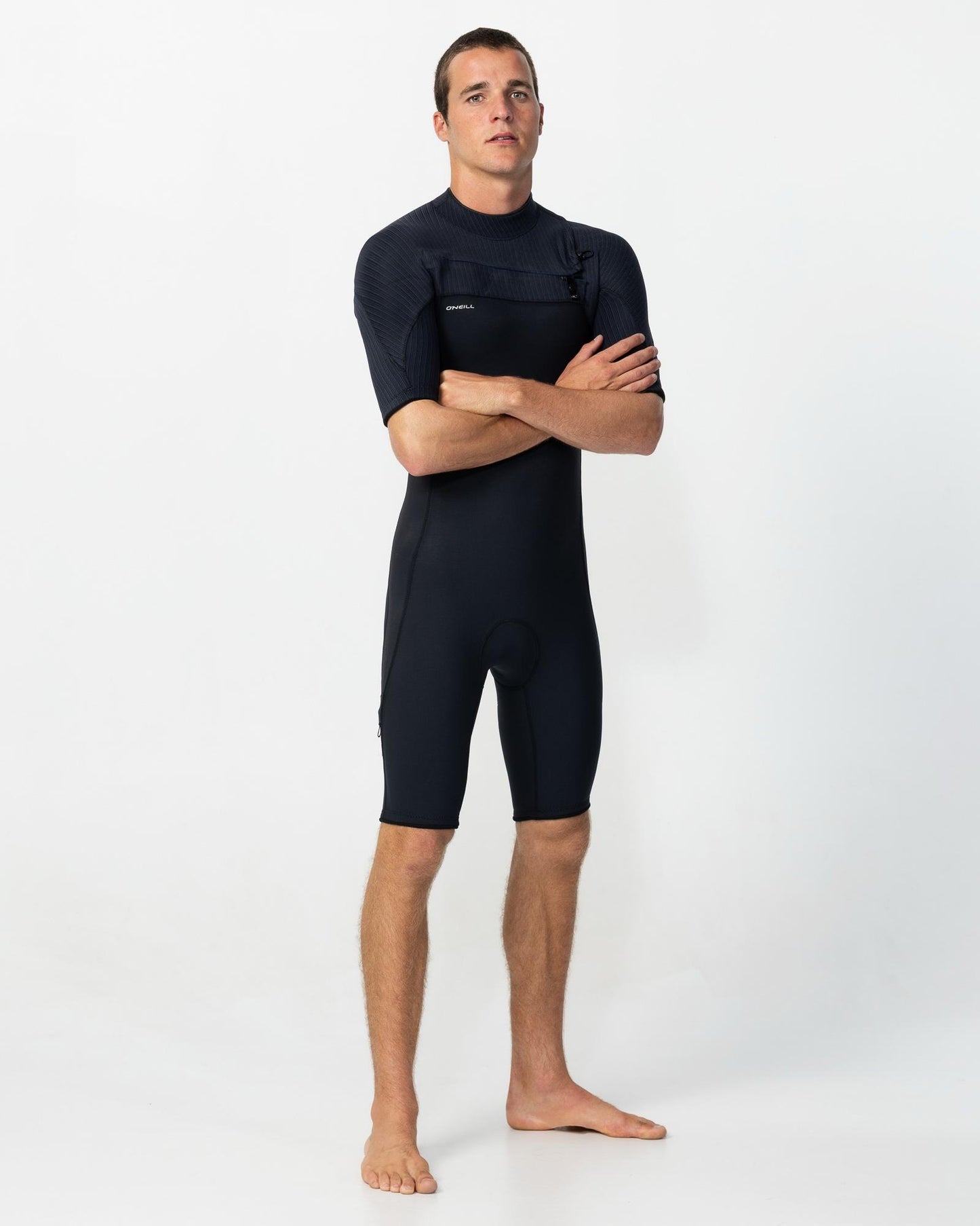 HyperFreak Short Sleeve Springsuit 2mm Chest Zip Wetsuit - Black