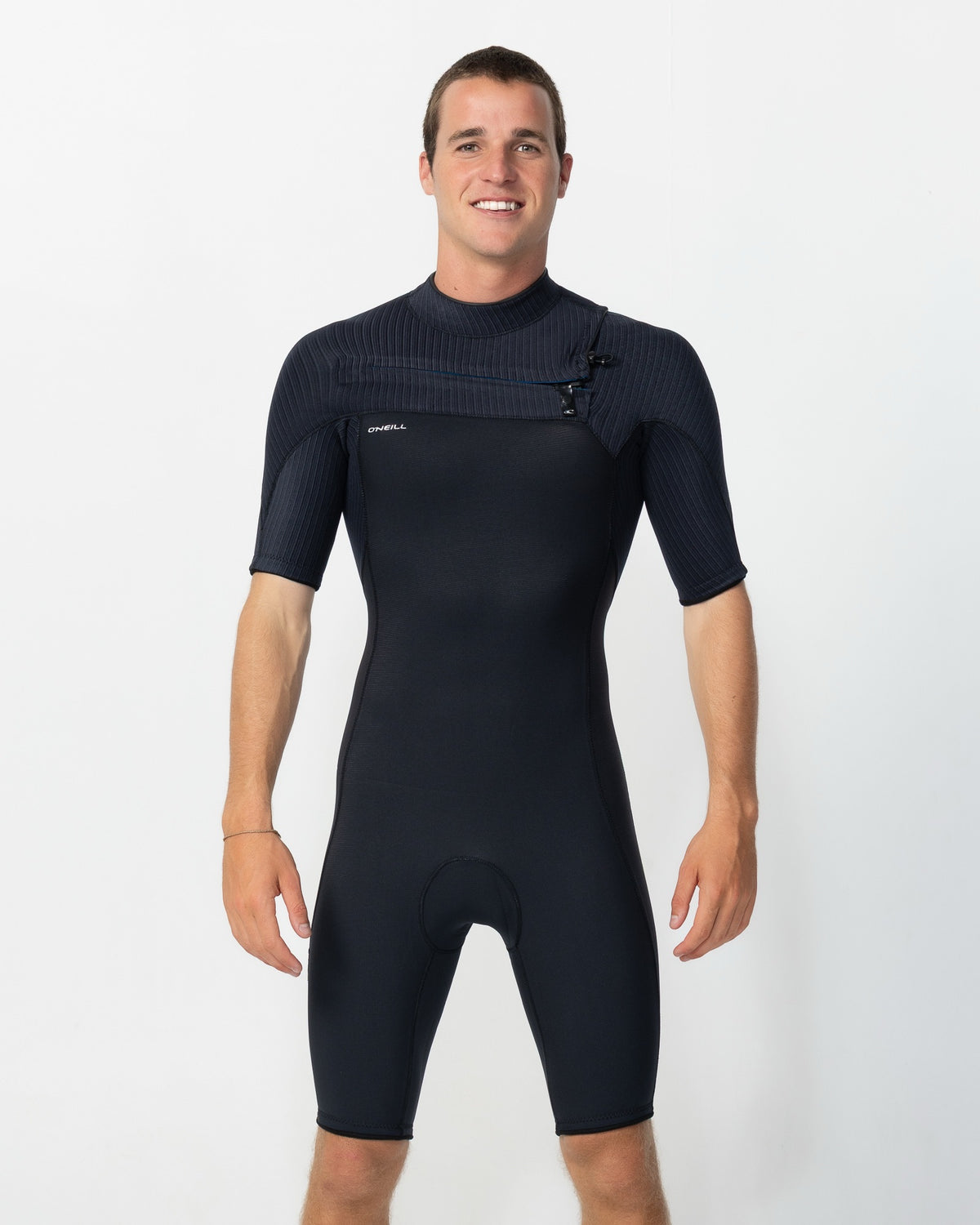 HyperFreak Short Sleeve Springsuit 2mm Chest Zip Wetsuit - Black