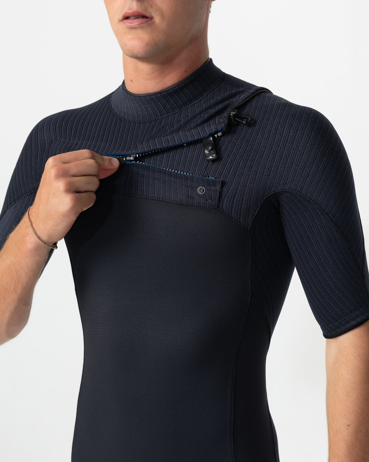 HyperFreak Short Sleeve Springsuit 2mm Chest Zip Wetsuit - Black