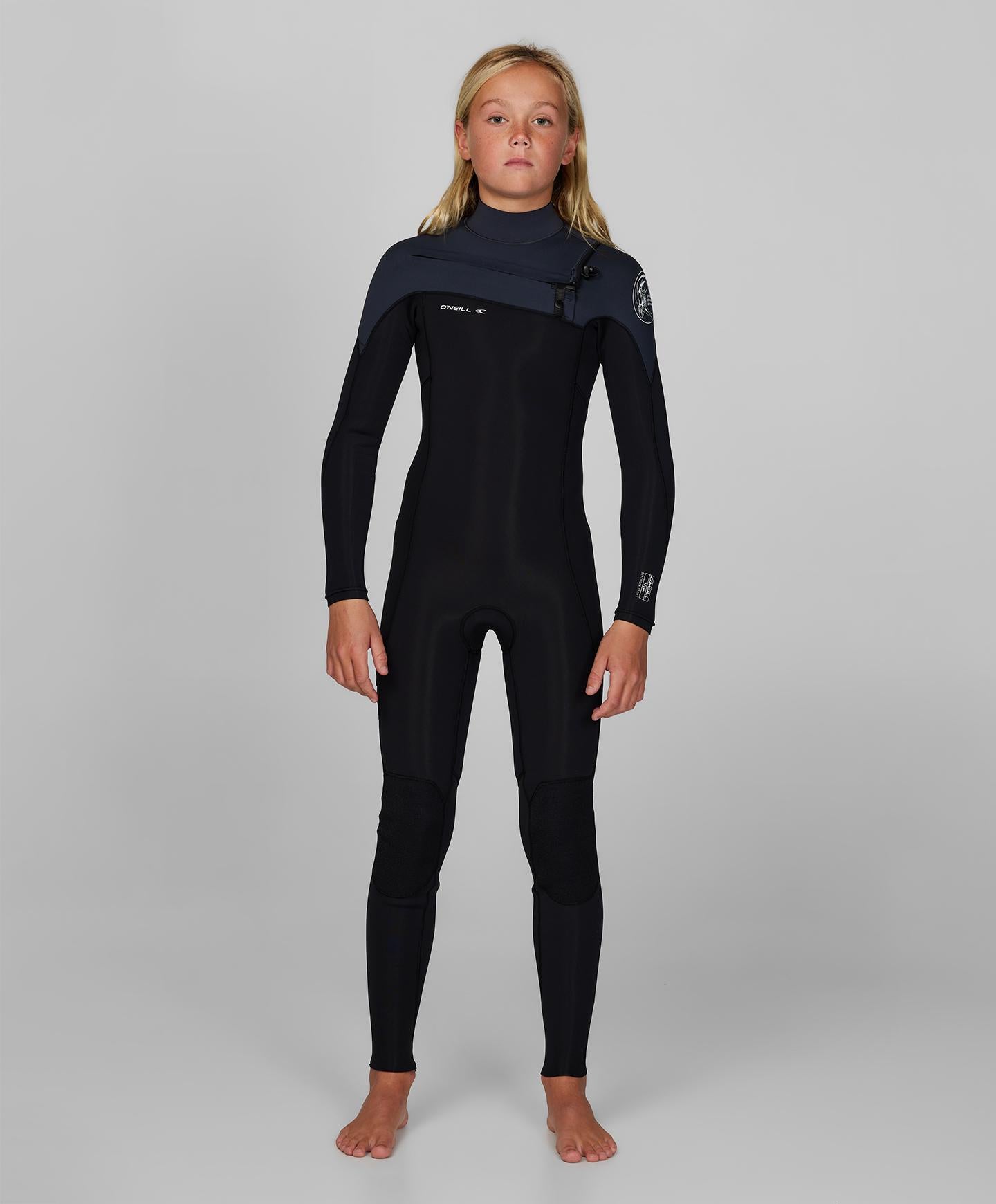 Boy's Defender 3/2mm Steamer Chest Zip Wetsuit - Gunmetal