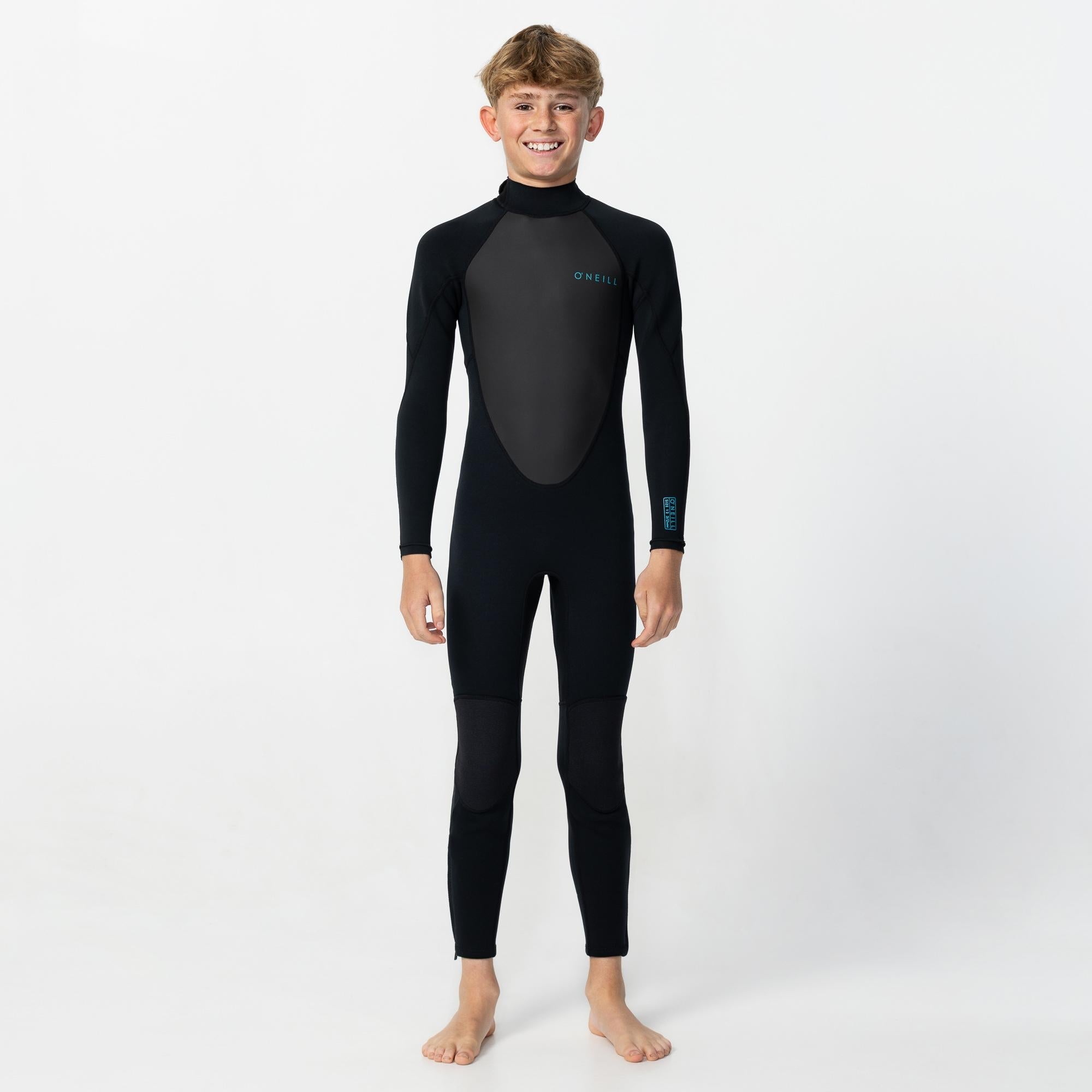 Kid's Factor 3/2mm Steamer Back Zip Wetsuit - Black