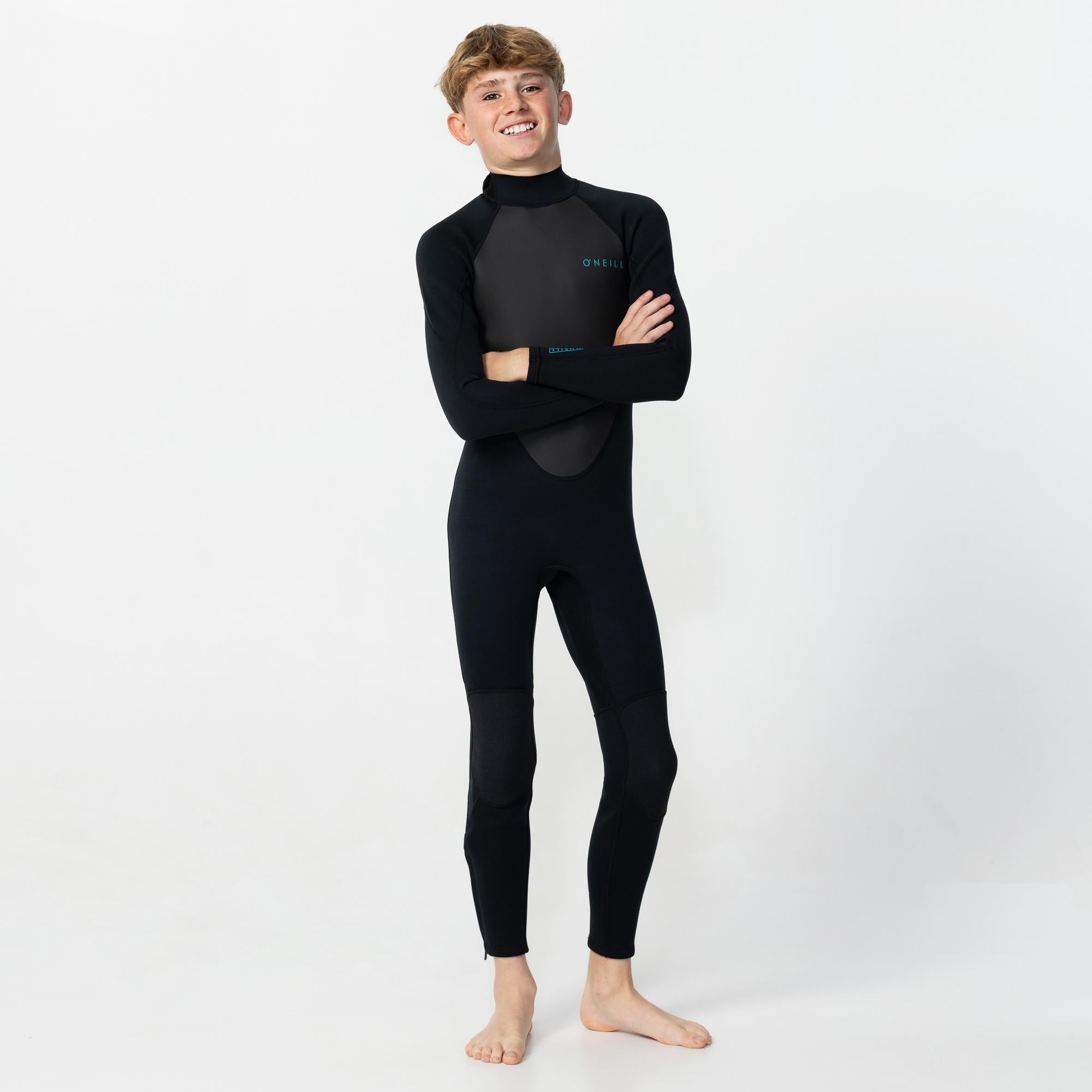 Kid's Factor 3/2mm Steamer Back Zip Wetsuit - Black